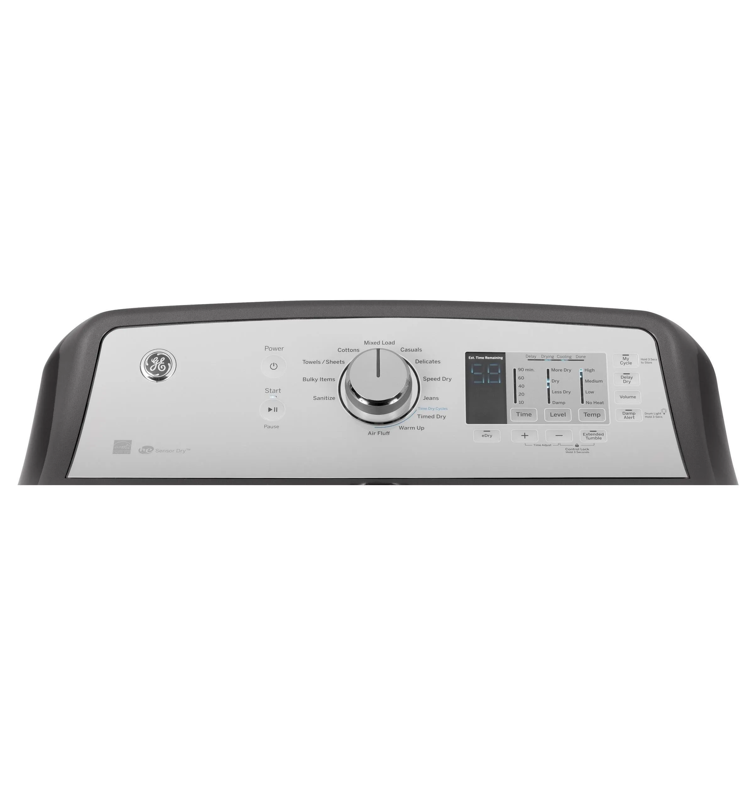Ge Appliances GTD65EBPLDG Ge 7.4 Cu. Ft. Capacity Aluminized Alloy Drum Electric Dryer With He Sensor Dry