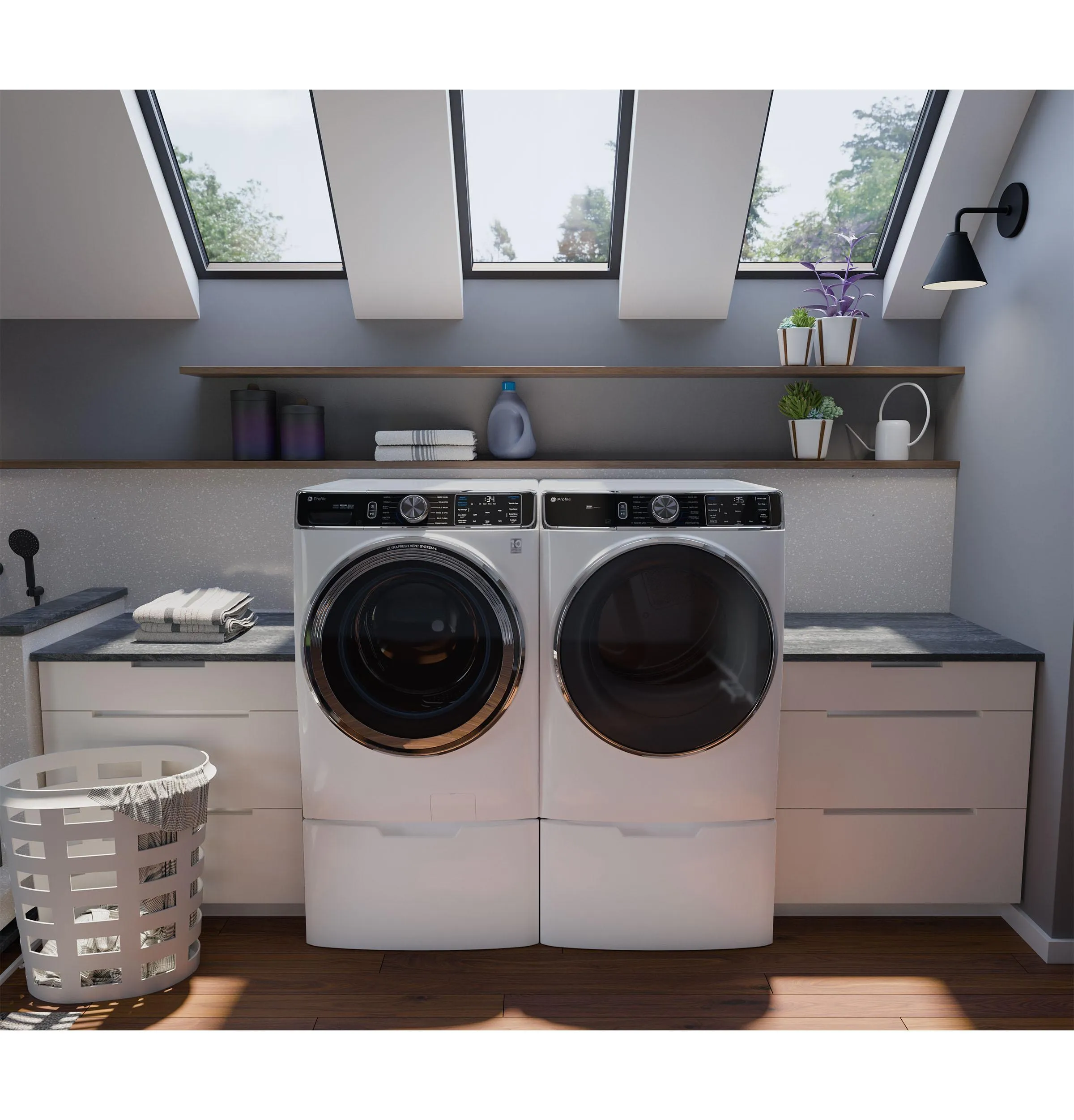 Ge Appliances PFD87ESSVWW Ge Profile&#8482; 7.8 Cu. Ft. Capacity Smart Front Load Electric Dryer With Steam And Sanitize Cycle