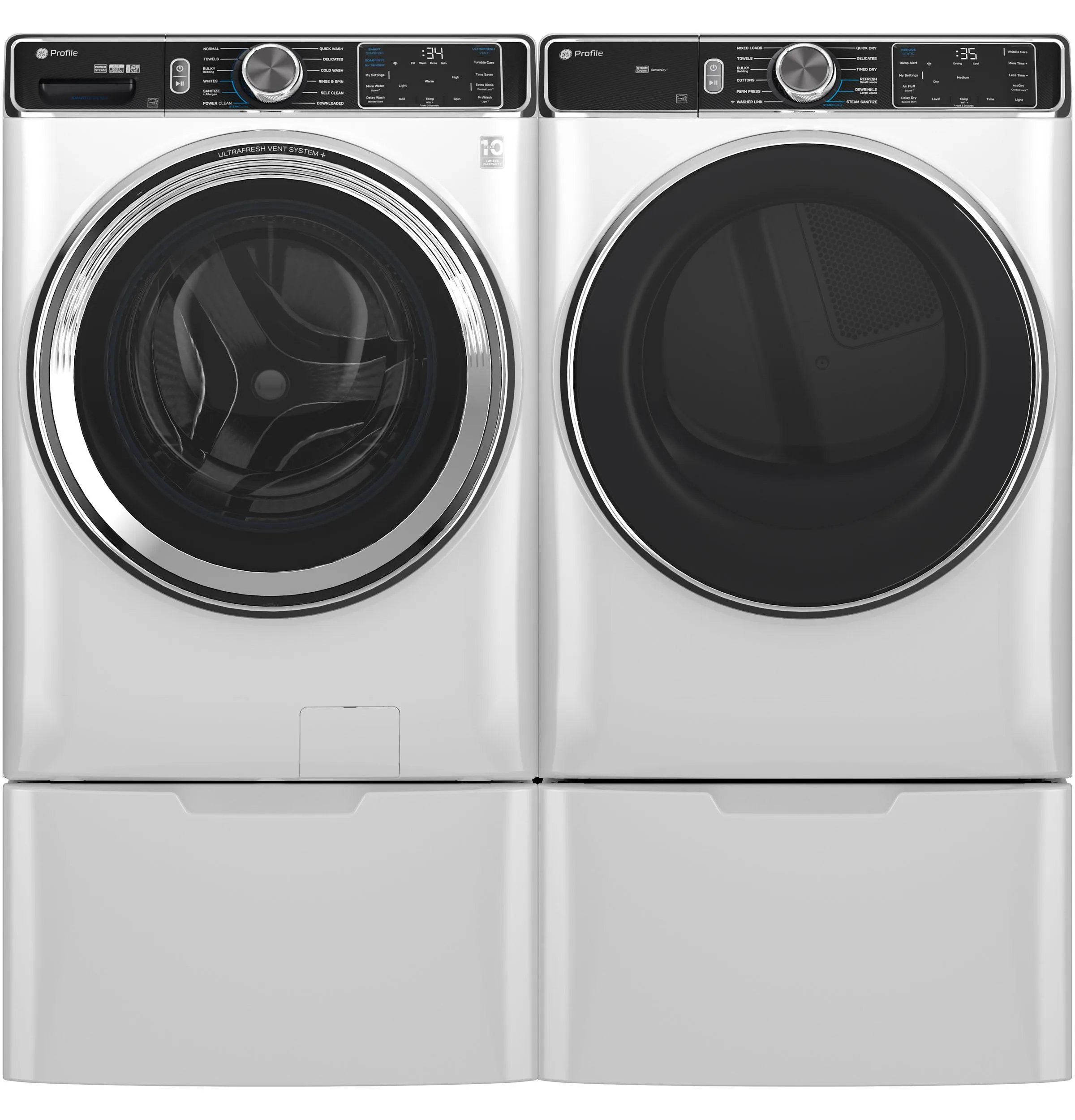 Ge Appliances PFD87ESSVWW Ge Profile&#8482; 7.8 Cu. Ft. Capacity Smart Front Load Electric Dryer With Steam And Sanitize Cycle