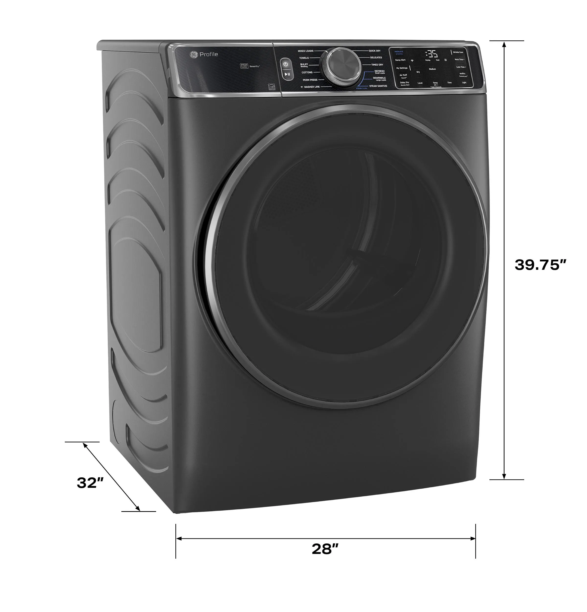 Ge Appliances PFD95ESPWDS Ge Profile&#8482; Energy Star 7.8 Cu. Ft. Capacity Smart Front Load Electric Dryer With Steam And Sanitize Cycle