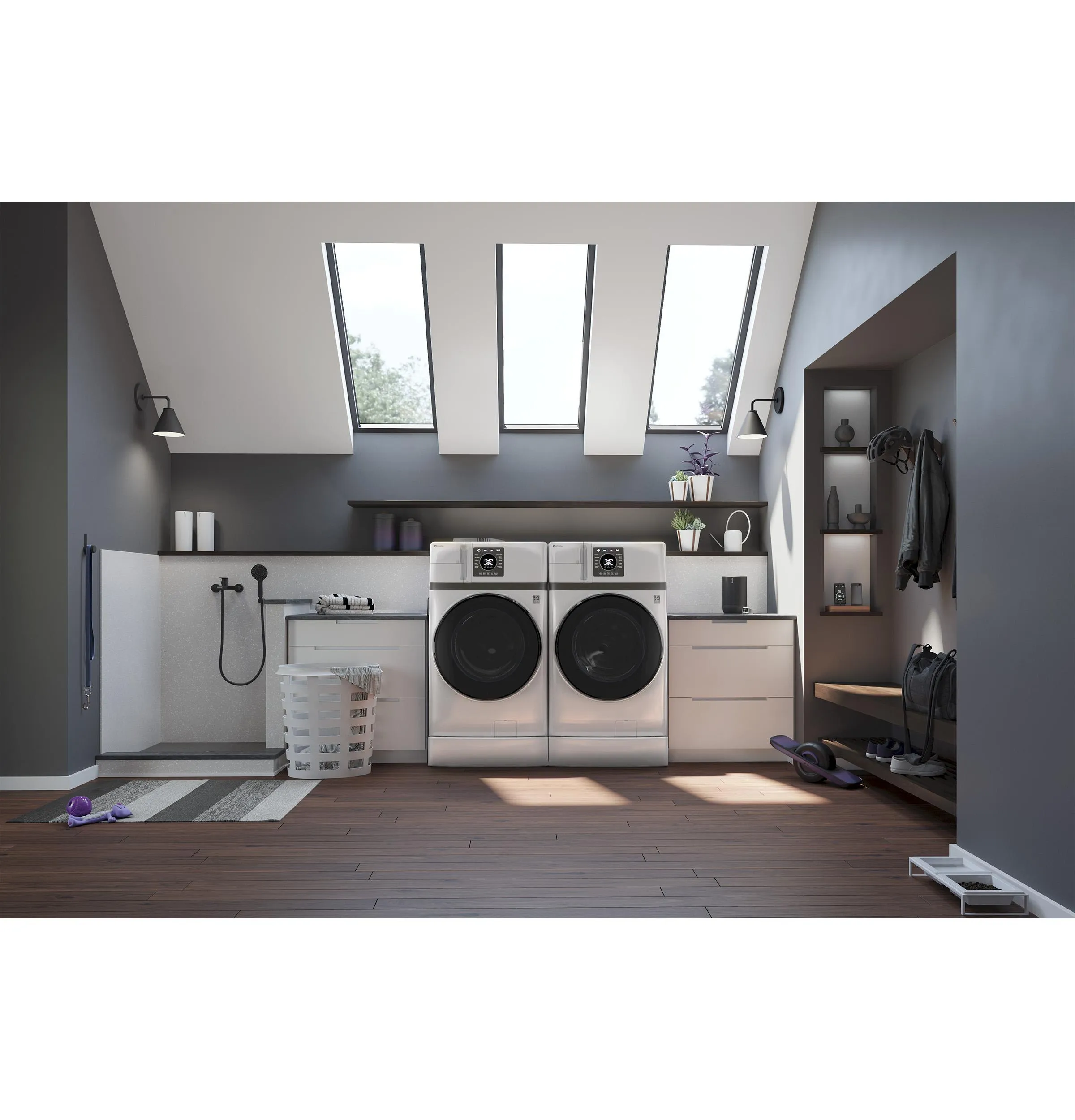Ge Appliances PFQ83HSSWWW Ge Profile&#8482; Energy Star 4.6 Cu. Ft. Capacity Ultrafast Combo With Ventless Inverter Heat Pump Technology Washer/Dryer