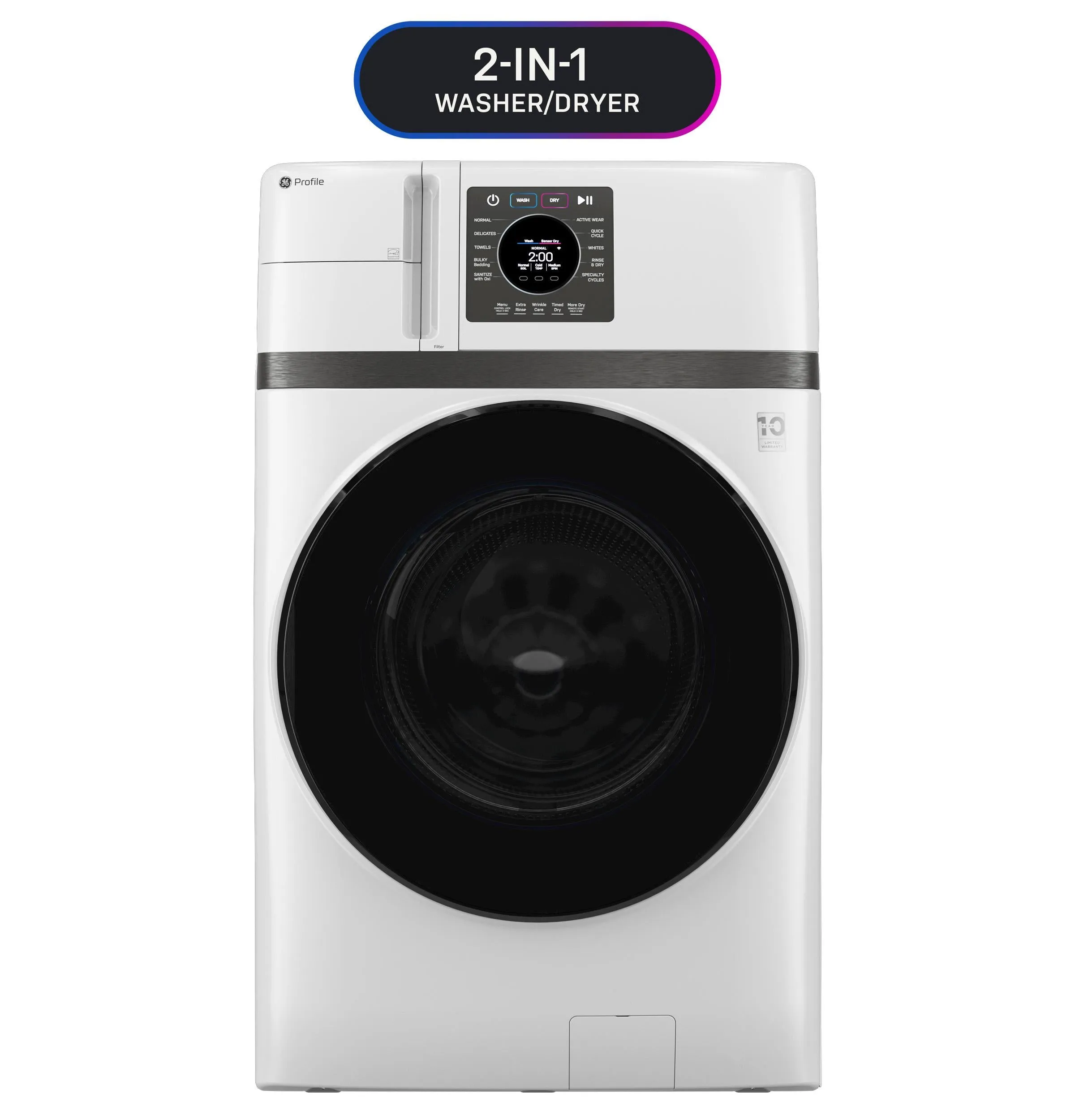 Ge Appliances PFQ83HSSWWW Ge Profile&#8482; Energy Star 4.6 Cu. Ft. Capacity Ultrafast Combo With Ventless Inverter Heat Pump Technology Washer/Dryer