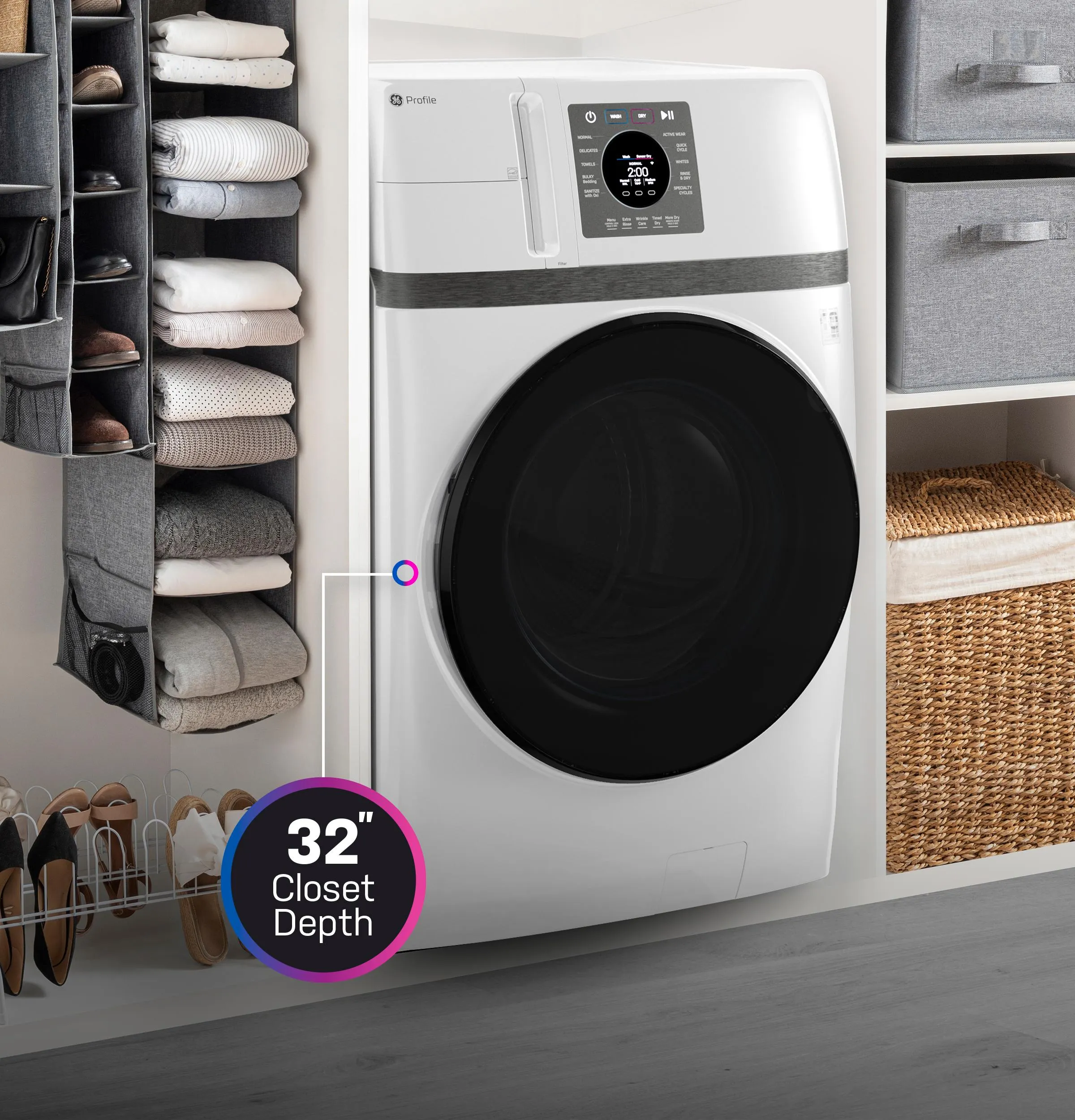 Ge Appliances PFQ83HSSWWW Ge Profile&#8482; Energy Star 4.6 Cu. Ft. Capacity Ultrafast Combo With Ventless Inverter Heat Pump Technology Washer/Dryer