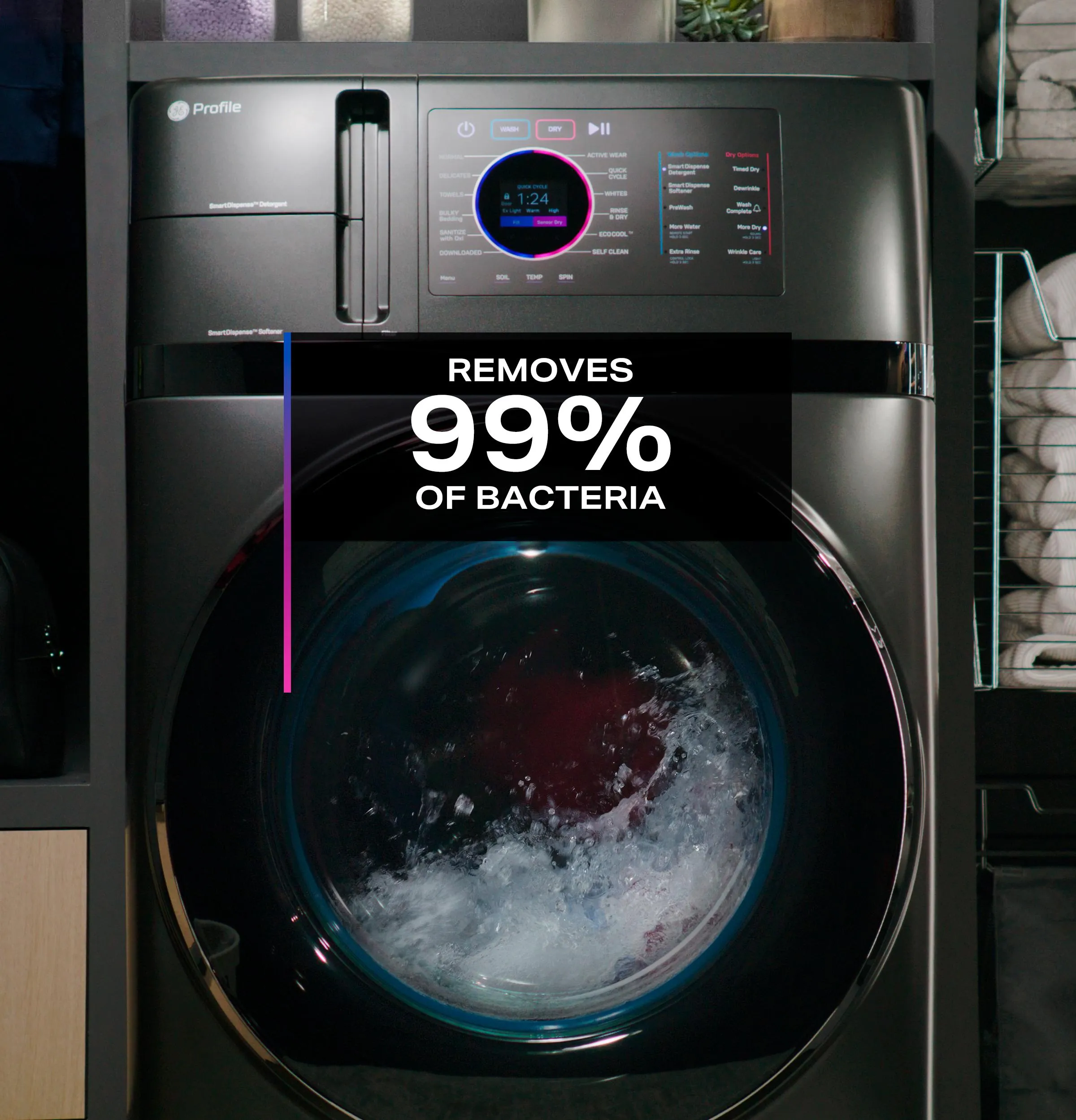 Ge Appliances PFQ97HSPVDS Ge Profile&#8482; 4.8 Cu. Ft. Capacity Ultrafast Combo With Ventless Heat Pump Technology Washer/Dryer