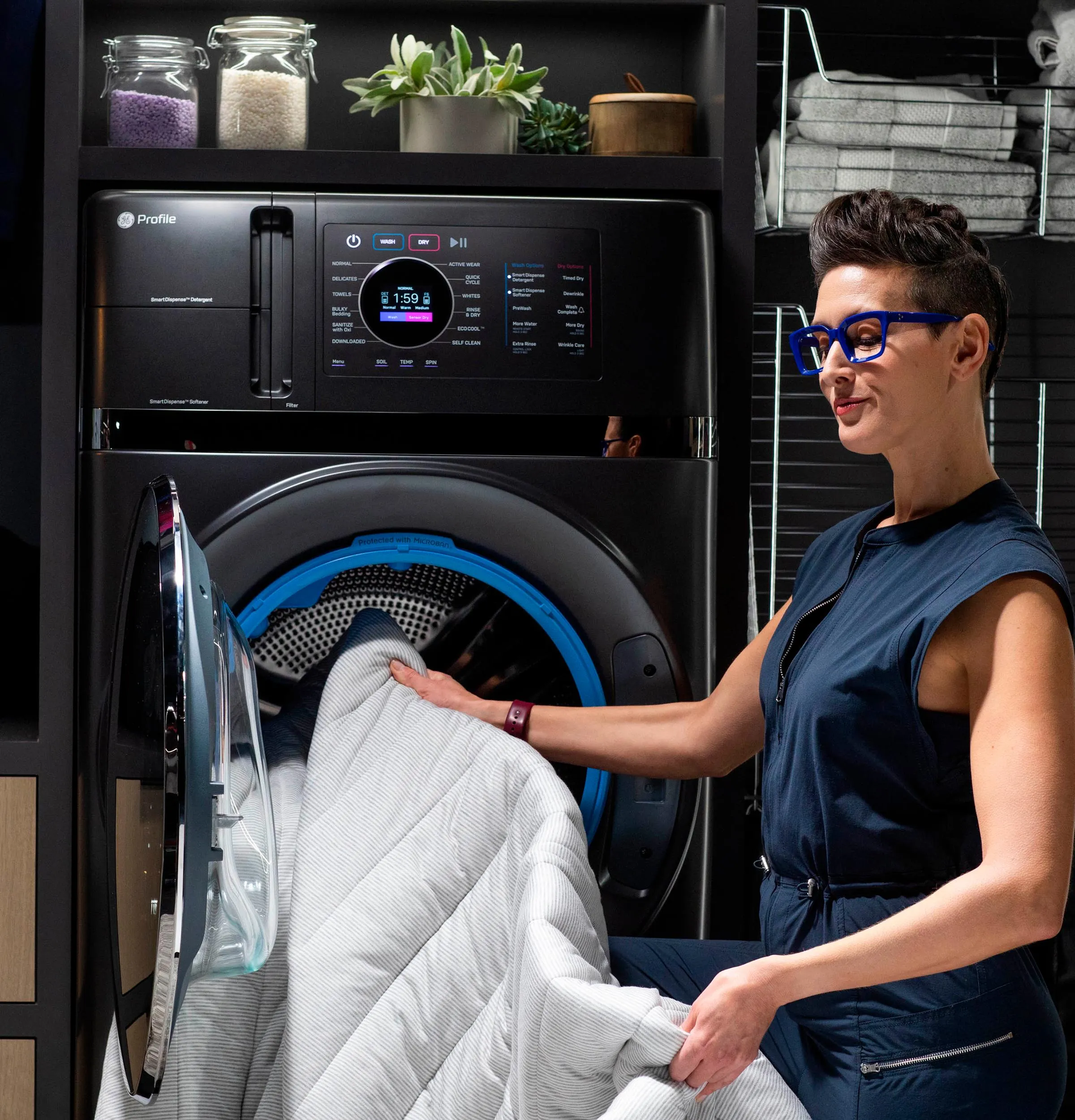 Ge Appliances PFQ97HSPVDS Ge Profile&#8482; 4.8 Cu. Ft. Capacity Ultrafast Combo With Ventless Heat Pump Technology Washer/Dryer