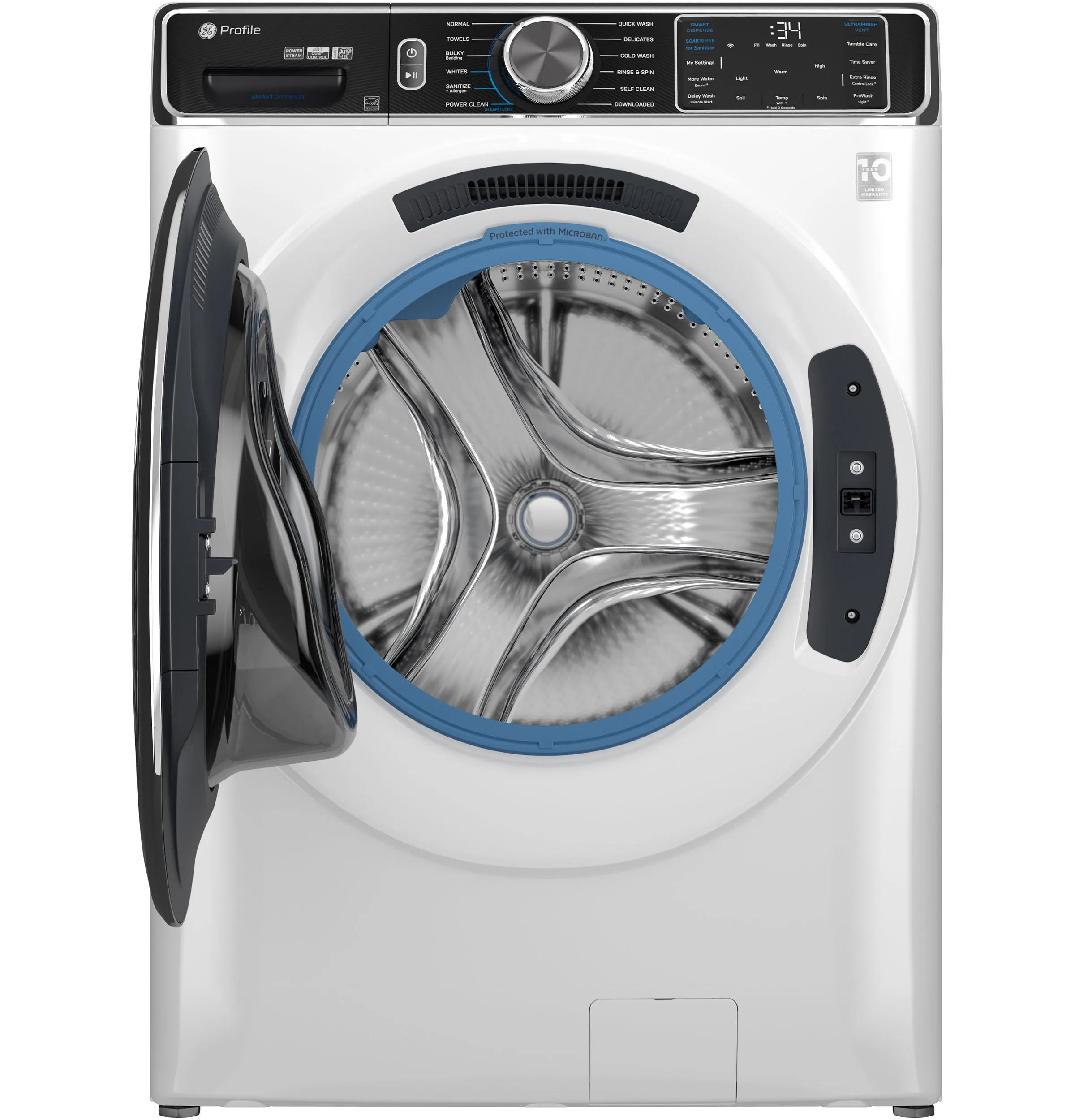 Ge Appliances PFW870SSVWW Ge Profile&#8482; 5.3 Cu. Ft. Capacity Smart Front Load Energy Star Washer With Ultrafresh&#8482; Vent System  With Odorblock&#8482;
