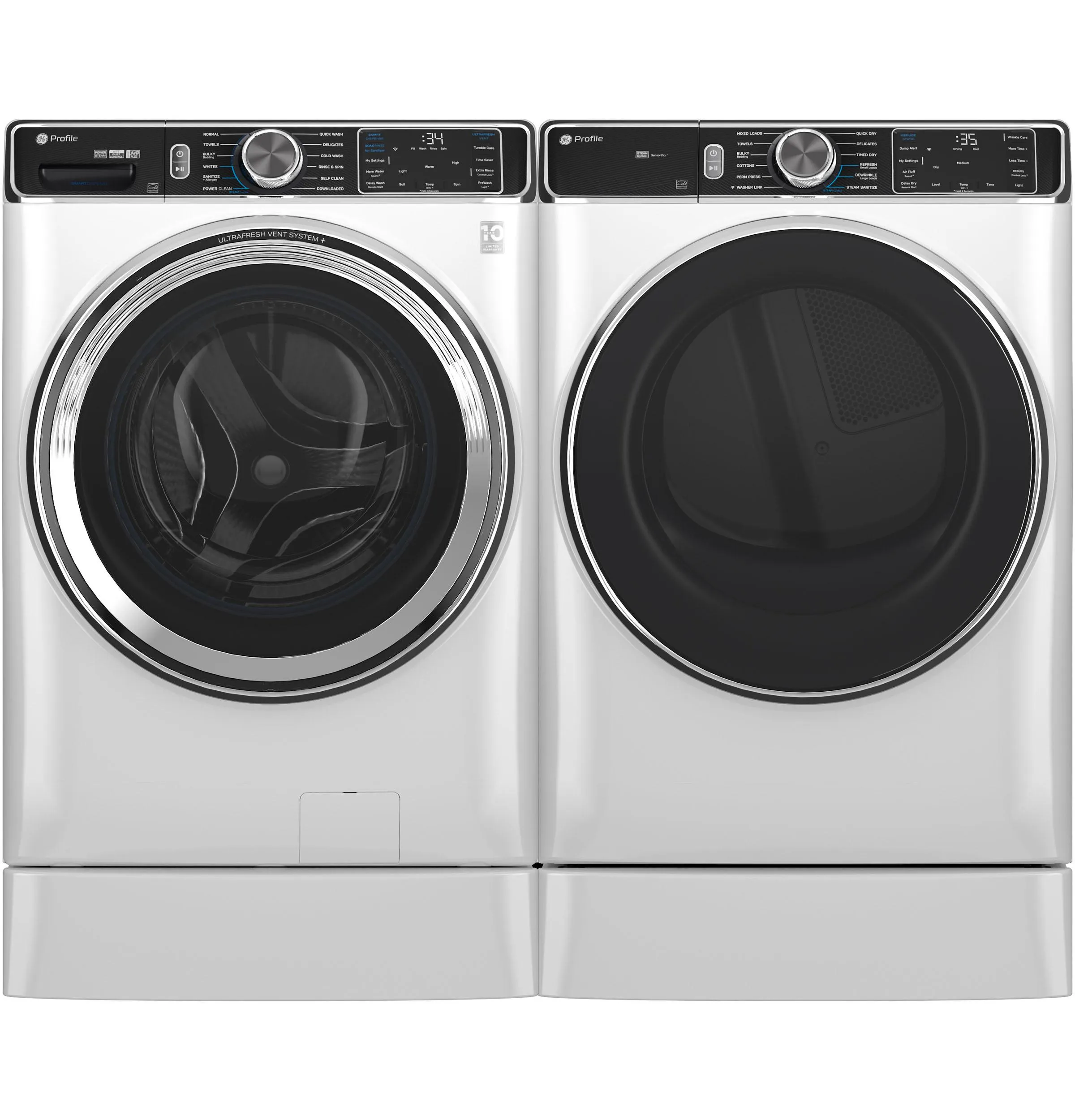 Ge Appliances PFW870SSVWW Ge Profile&#8482; 5.3 Cu. Ft. Capacity Smart Front Load Energy Star Washer With Ultrafresh&#8482; Vent System  With Odorblock&#8482;