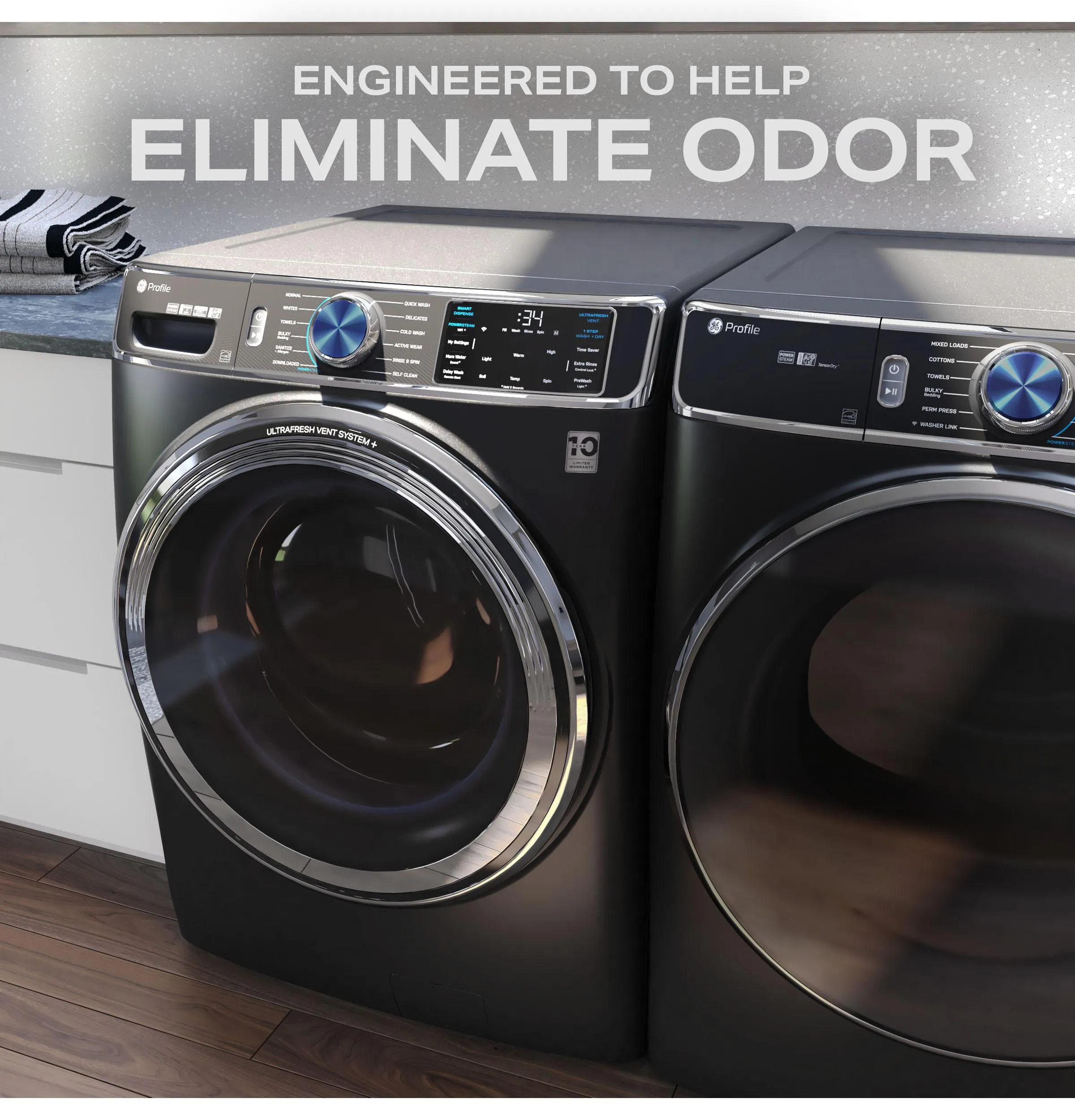 Ge Appliances PFW950SPTDS Ge Profile&#8482; 5.3 Cu. Ft. Capacity Smart Front Load Energy Star Steam Washer With Adaptive Smartdispense&#8482; Ultrafresh Vent System Plus&#8482; With Odorblock&#8482;