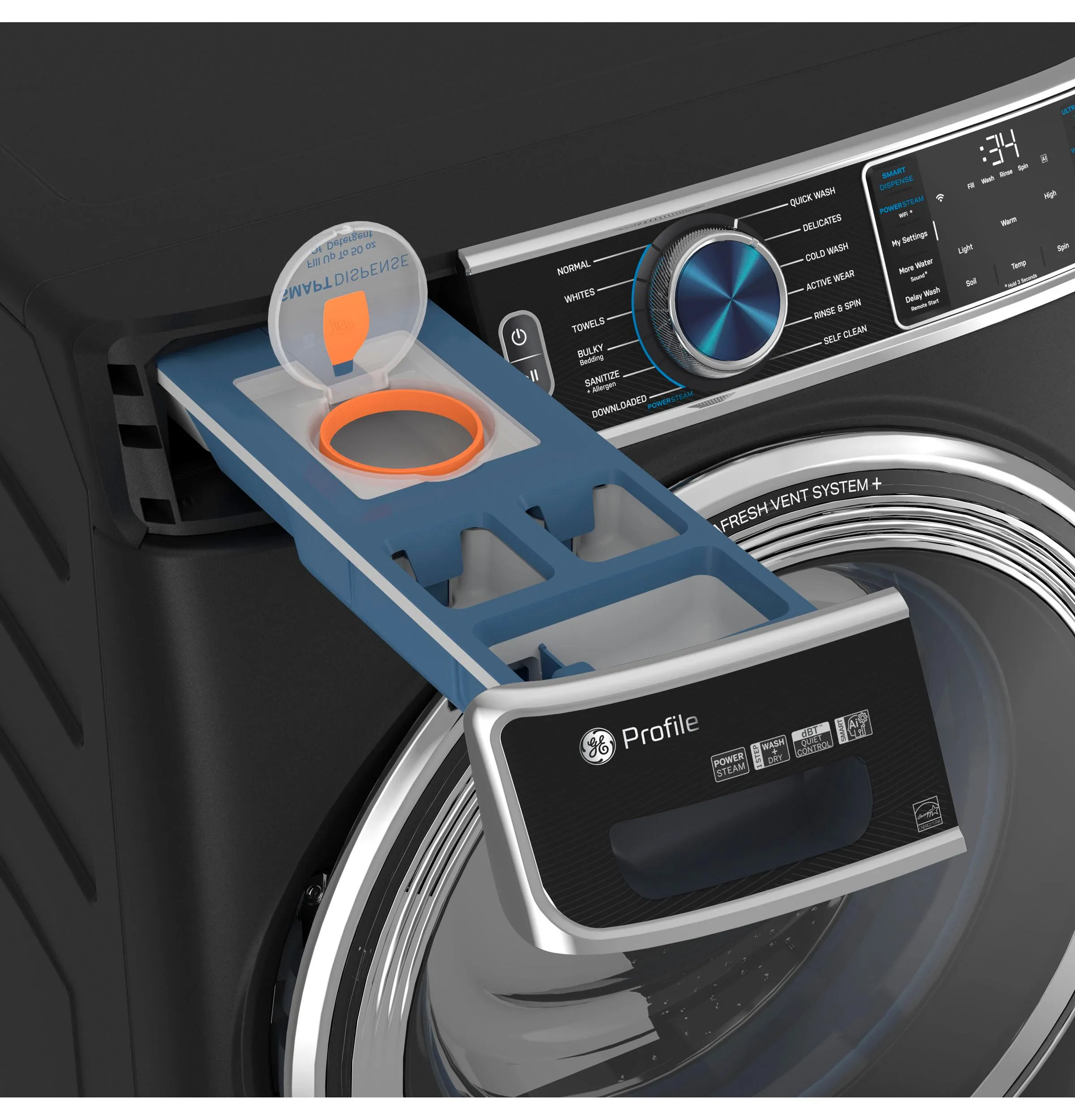Ge Appliances PFW950SPTDS Ge Profile&#8482; 5.3 Cu. Ft. Capacity Smart Front Load Energy Star Steam Washer With Adaptive Smartdispense&#8482; Ultrafresh Vent System Plus&#8482; With Odorblock&#8482;