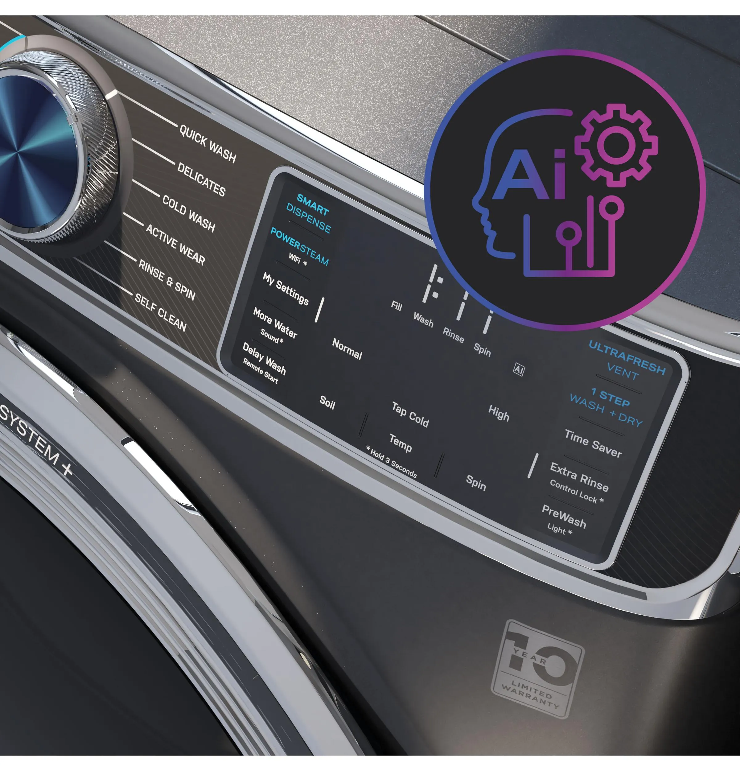 Ge Appliances PFW950SPTDS Ge Profile&#8482; 5.3 Cu. Ft. Capacity Smart Front Load Energy Star Steam Washer With Adaptive Smartdispense&#8482; Ultrafresh Vent System Plus&#8482; With Odorblock&#8482;