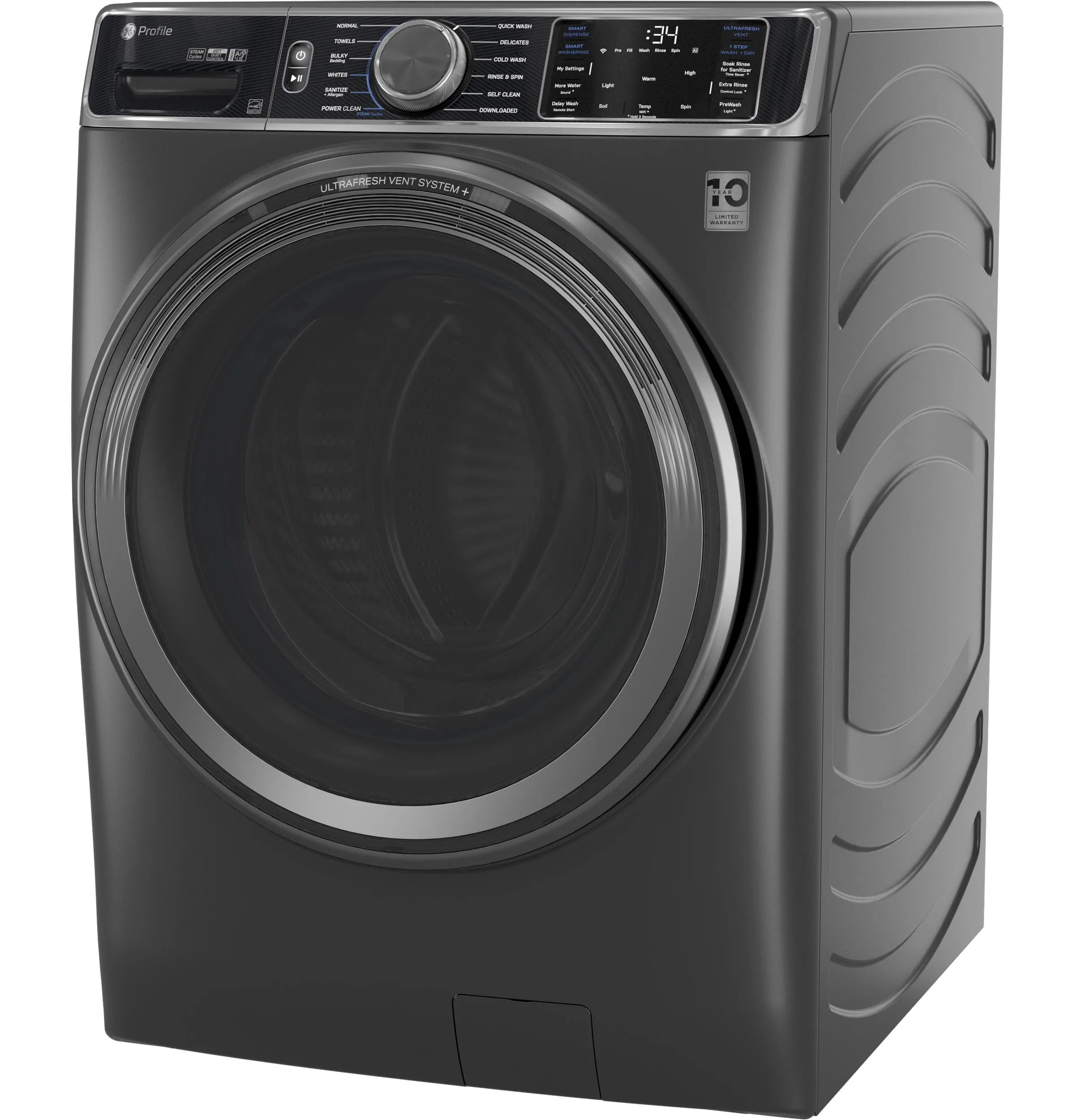 Ge Appliances PFW955SPWDS Ge Profile&#8482; 5.5 Cu. Ft. Capacity Smart Front Load Energy Star Steam Washer With Ultrafresh Vent System  And Smart Wash & Smart Rinse