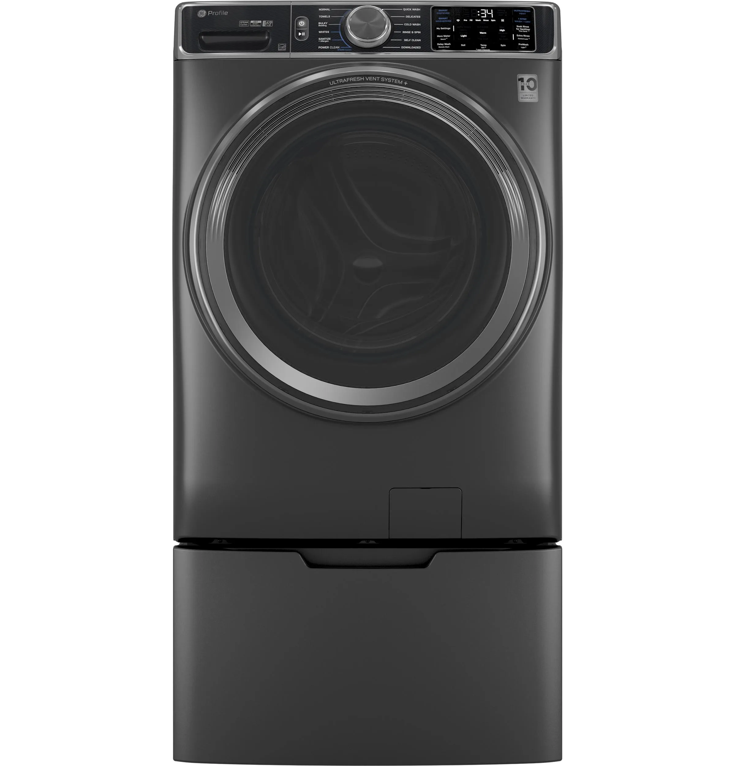 Ge Appliances PFW955SPWDS Ge Profile&#8482; 5.5 Cu. Ft. Capacity Smart Front Load Energy Star Steam Washer With Ultrafresh Vent System  And Smart Wash & Smart Rinse