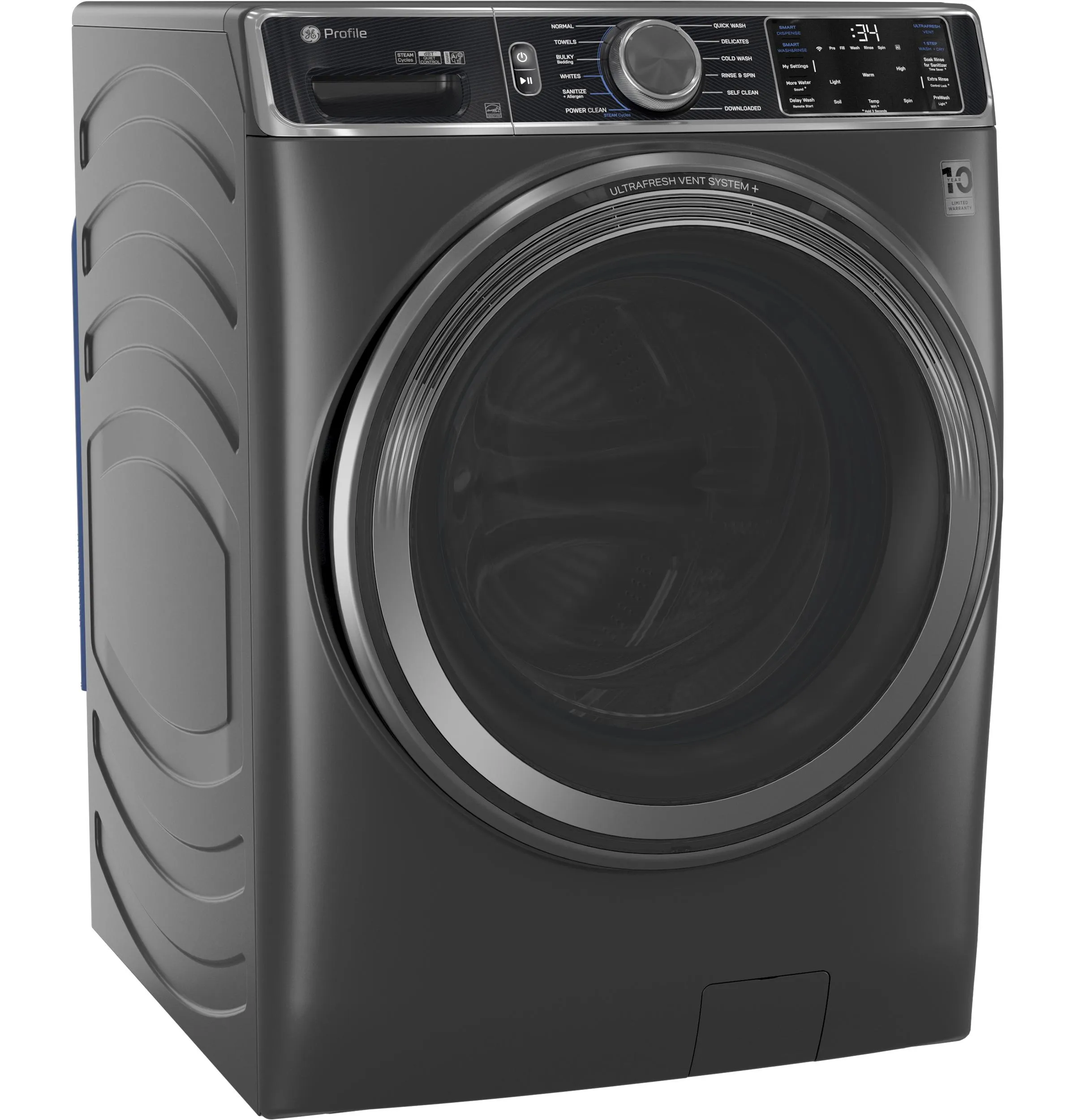 Ge Appliances PFW955SPWDS Ge Profile&#8482; 5.5 Cu. Ft. Capacity Smart Front Load Energy Star Steam Washer With Ultrafresh Vent System  And Smart Wash & Smart Rinse