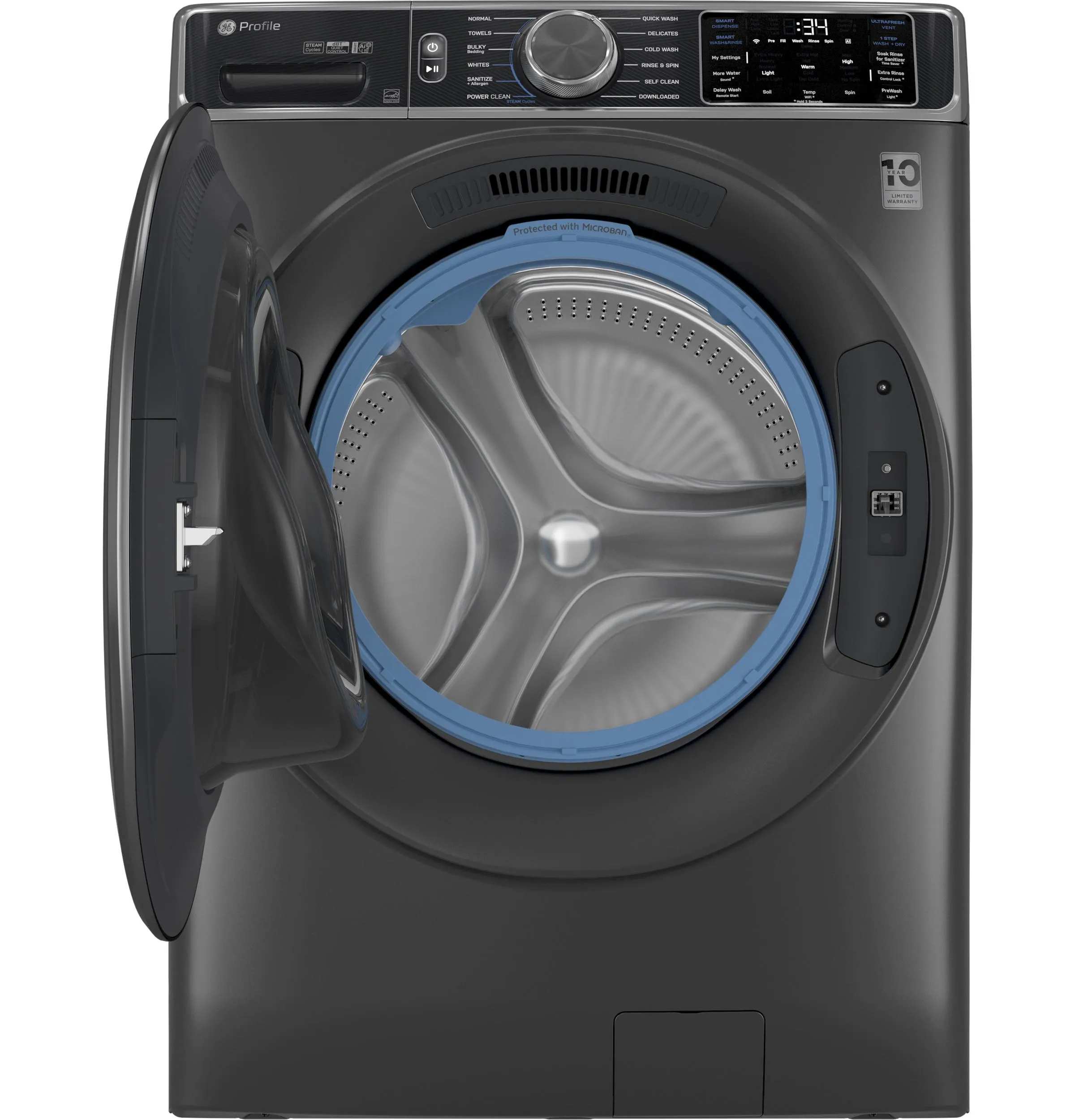 Ge Appliances PFW955SPWDS Ge Profile&#8482; 5.5 Cu. Ft. Capacity Smart Front Load Energy Star Steam Washer With Ultrafresh Vent System  And Smart Wash & Smart Rinse