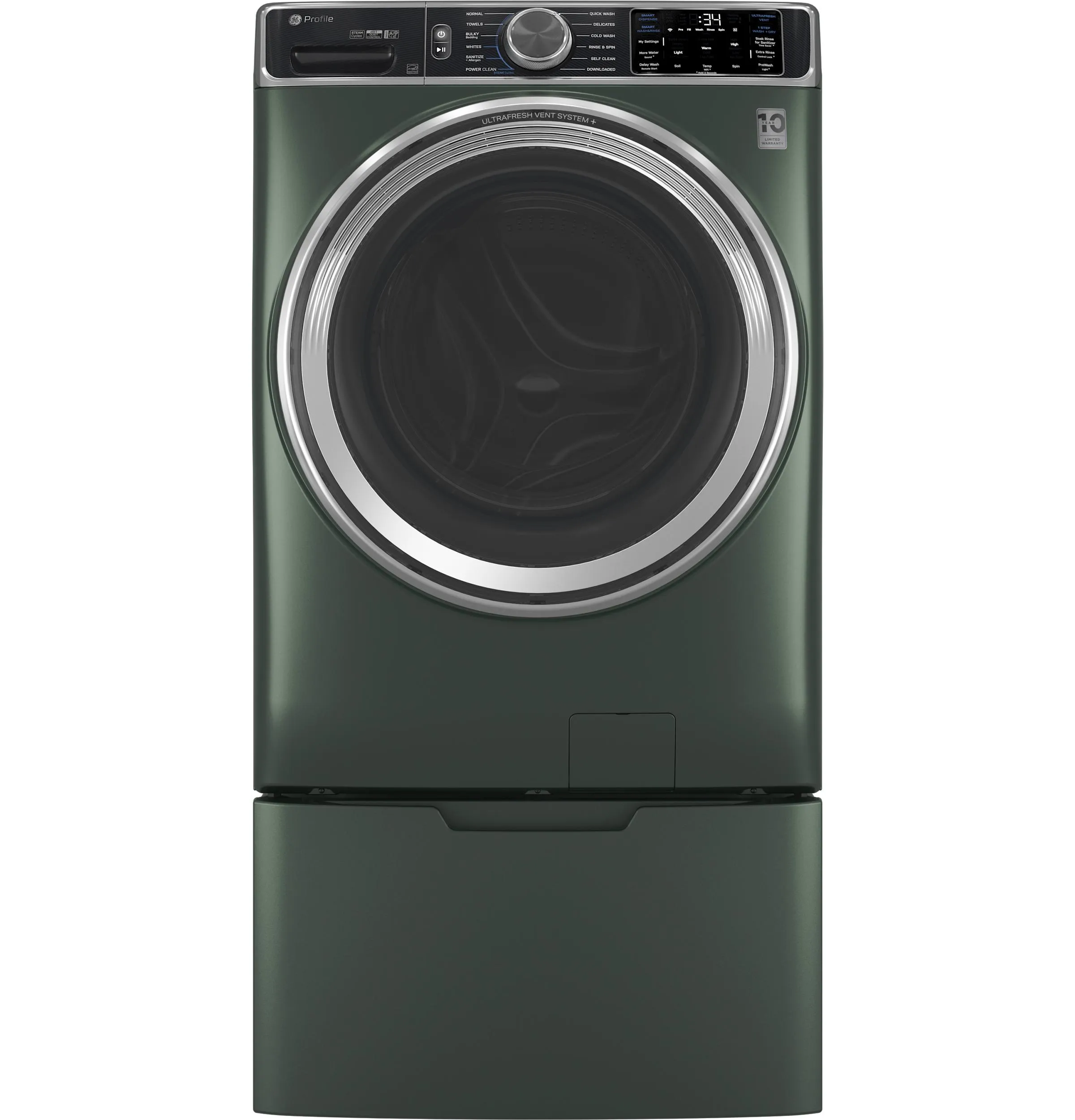 Ge Appliances PFW955SPWGN Ge Profile&#8482; 5.5 Cu. Ft. Capacity Smart Front Load Energy Star Steam Washer With Ultrafresh Vent System  And Smart Wash & Smart Rinse