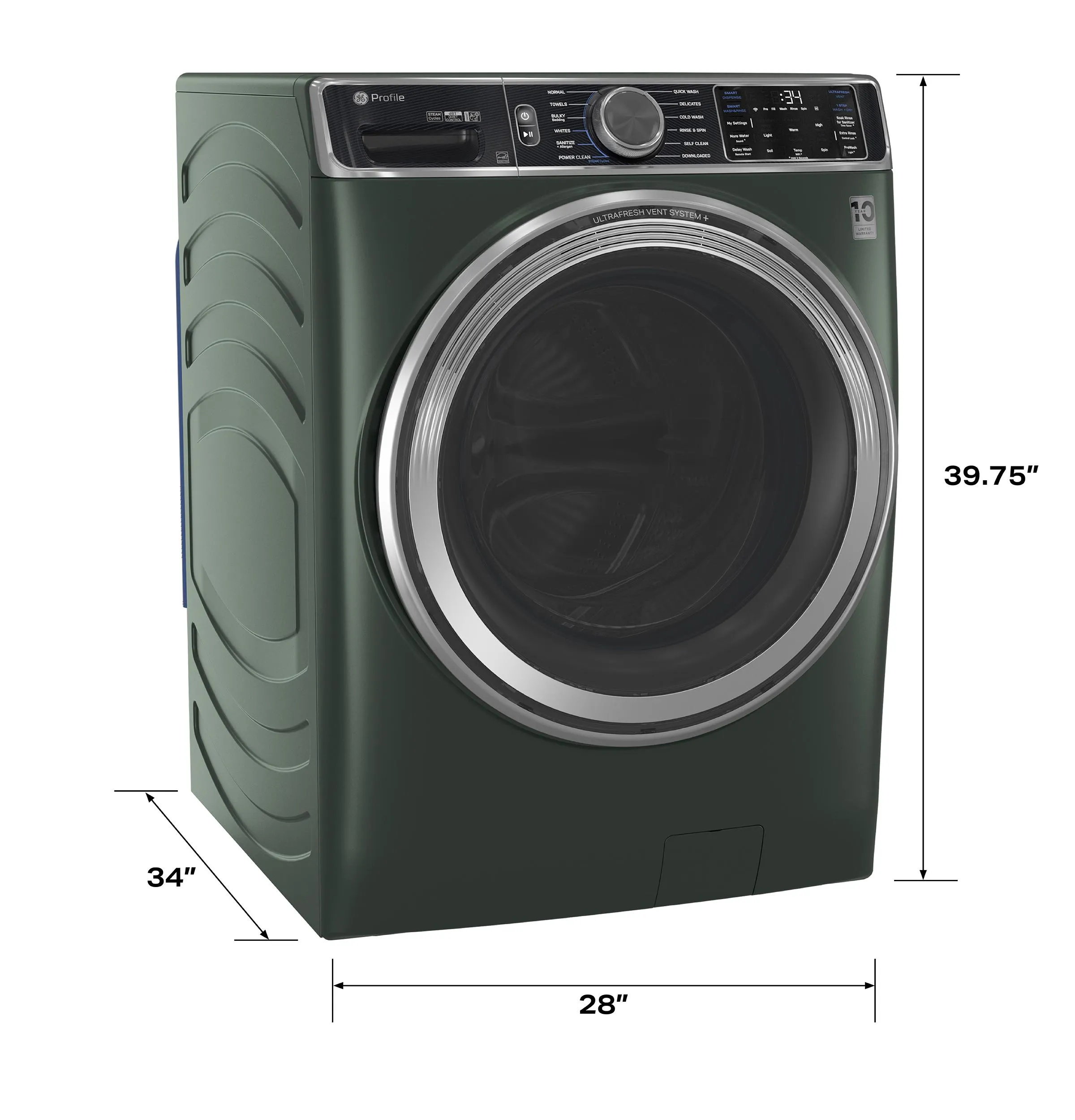 Ge Appliances PFW955SPWGN Ge Profile&#8482; 5.5 Cu. Ft. Capacity Smart Front Load Energy Star Steam Washer With Ultrafresh Vent System  And Smart Wash & Smart Rinse