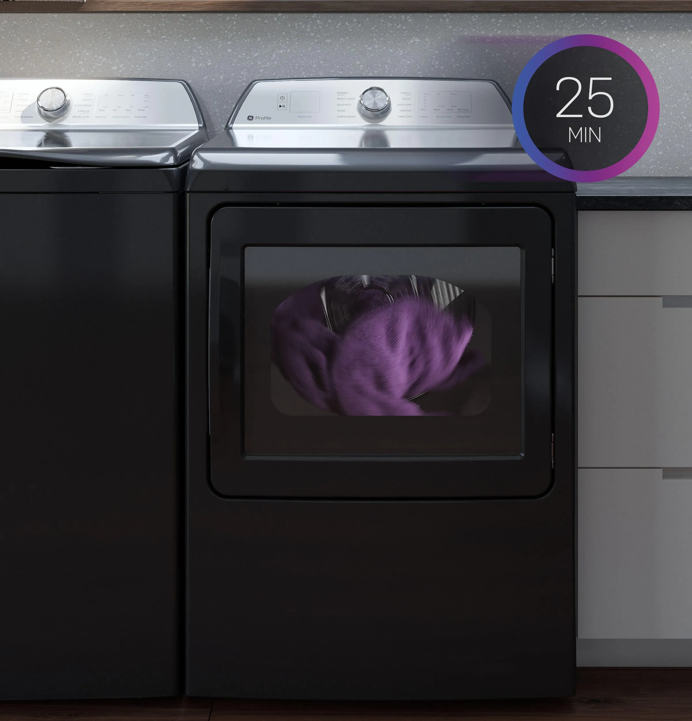 Ge Appliances PTD60EBPRDG Ge Profile&#8482; 7.4 Cu. Ft. Capacity Aluminized Alloy Drum Electric Dryer With Sanitize Cycle And Sensor Dry