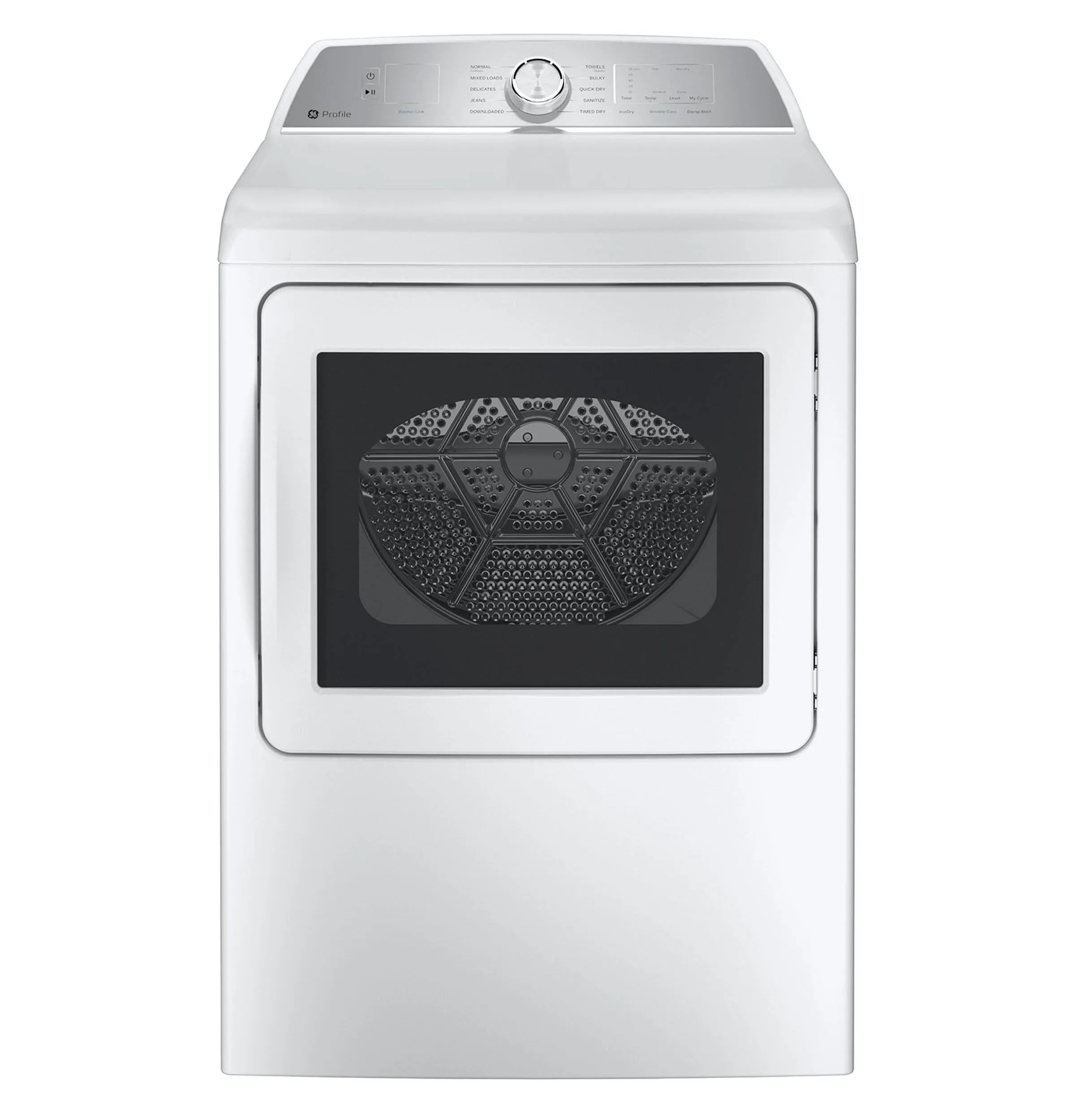 Ge Appliances PTD60EBSRWS Ge Profile&#8482; 7.4 Cu. Ft. Capacity Aluminized Alloy Drum Electric Dryer With Sanitize Cycle And Sensor Dry