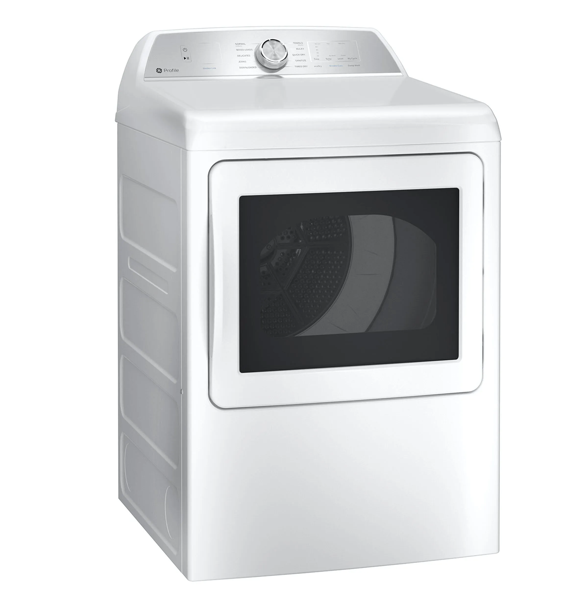 Ge Appliances PTD60EBSRWS Ge Profile&#8482; 7.4 Cu. Ft. Capacity Aluminized Alloy Drum Electric Dryer With Sanitize Cycle And Sensor Dry
