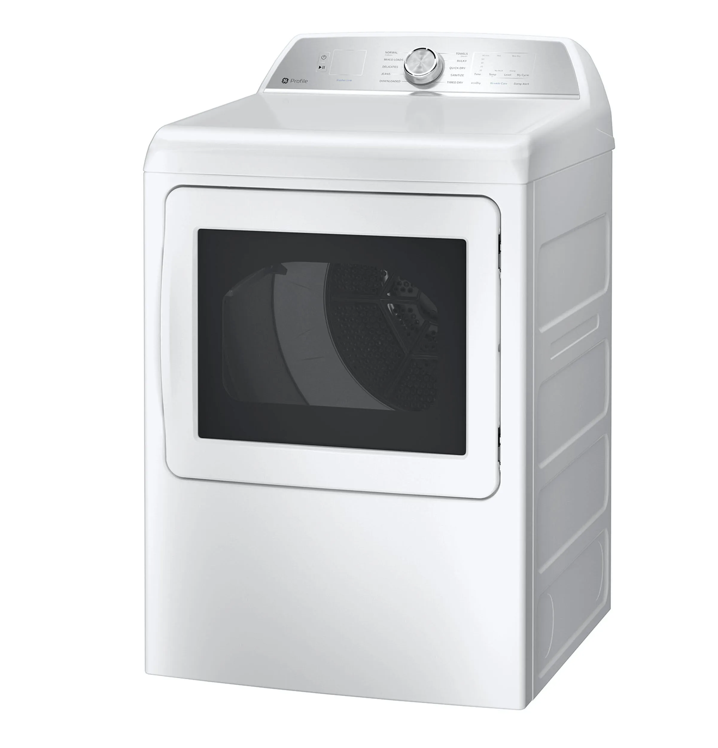 Ge Appliances PTD60EBSRWS Ge Profile&#8482; 7.4 Cu. Ft. Capacity Aluminized Alloy Drum Electric Dryer With Sanitize Cycle And Sensor Dry