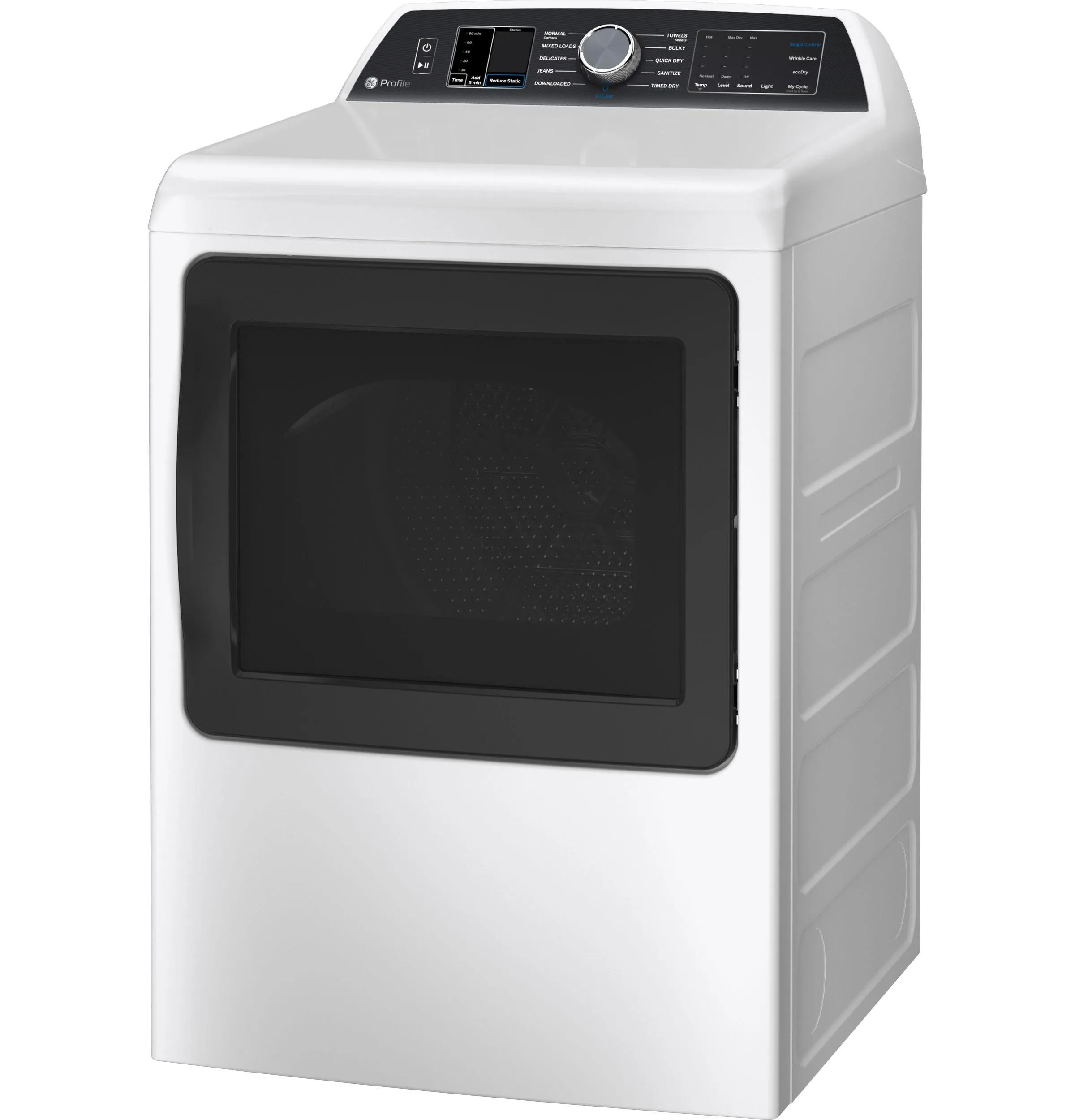 Ge Appliances PTD70EBSTWS Ge Profile&#8482; 7.4 Cu. Ft. Capacity Smart Aluminized Alloy Drum Electric Dryer With Sanitize Cycle And Sensor Dry