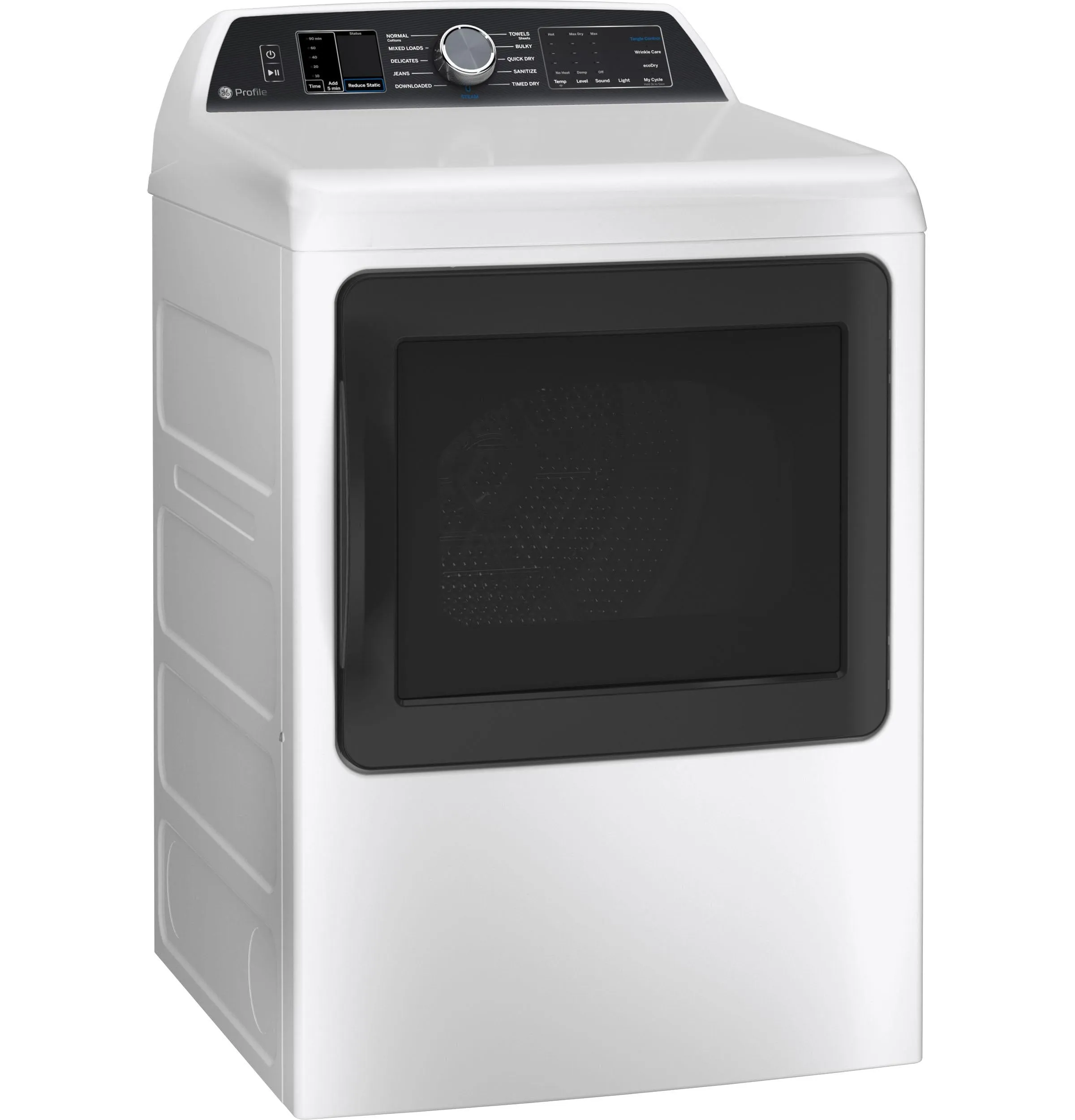 Ge Appliances PTD70EBSTWS Ge Profile&#8482; 7.4 Cu. Ft. Capacity Smart Aluminized Alloy Drum Electric Dryer With Sanitize Cycle And Sensor Dry
