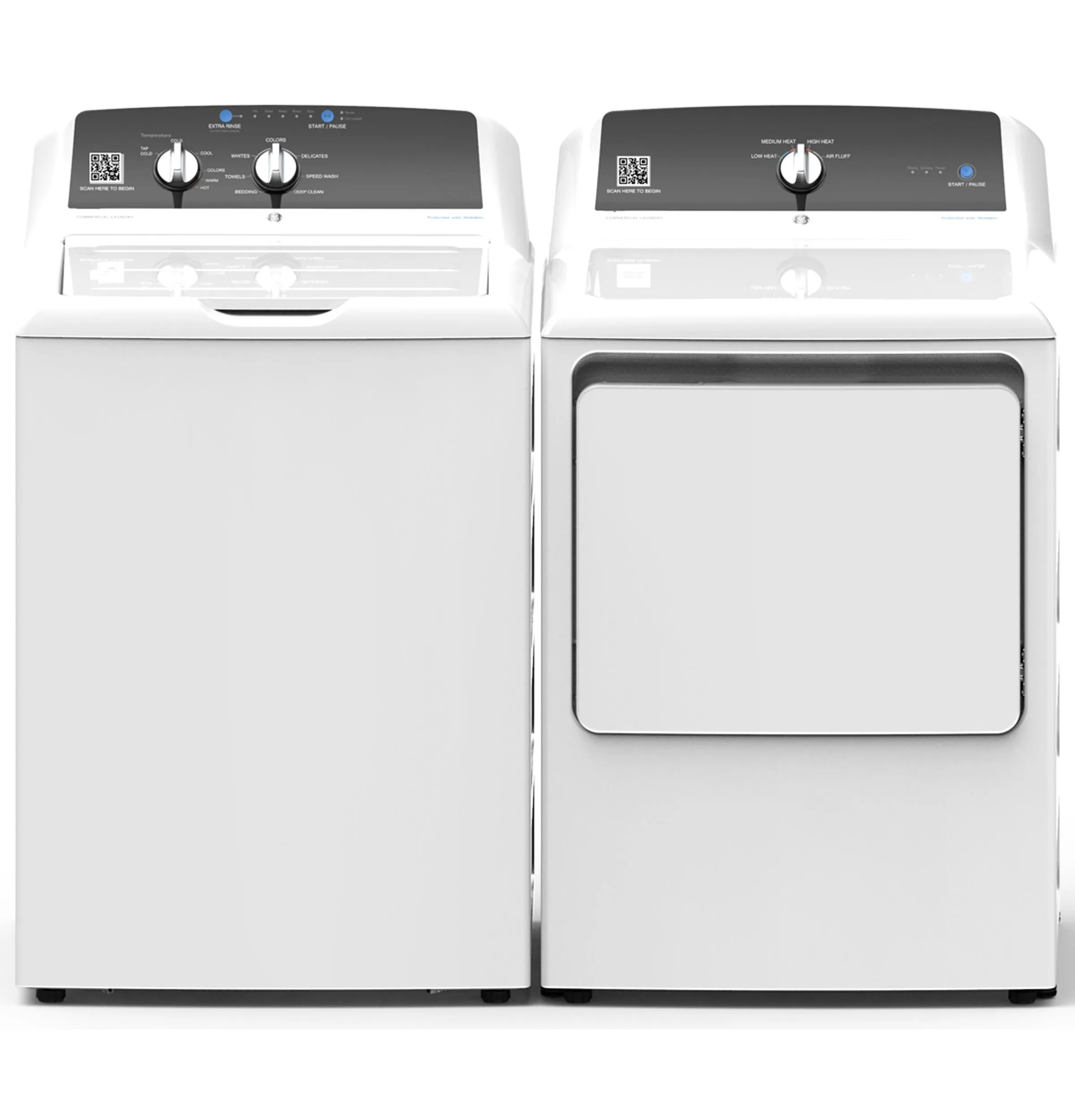 Ge Appliances VTD52EASRWB Ge 7.4 Cu. Ft. Capacity Aluminized Alloy Drum Commercial Electric Dryer With Sensor Dry