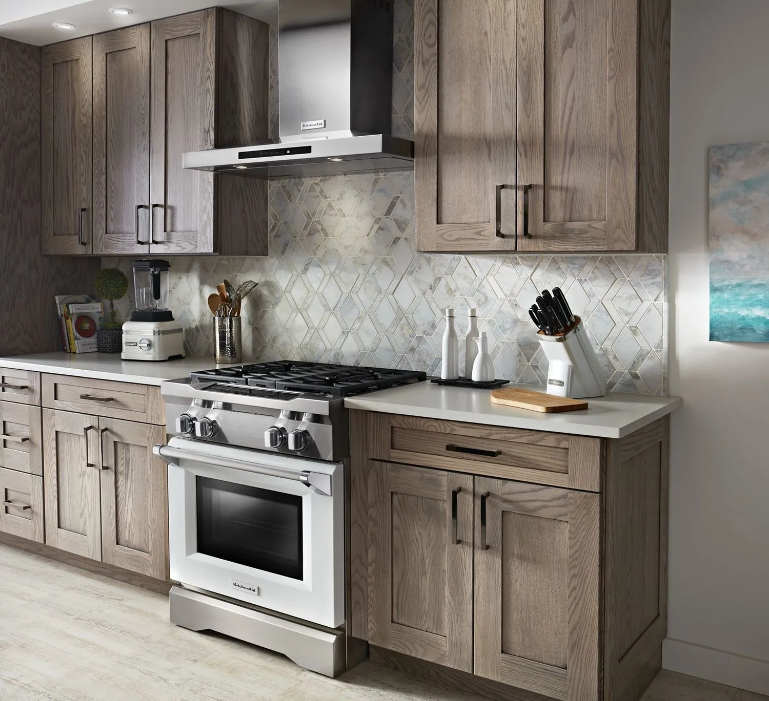 Kitchenaid KDRS407VMW 30'' 4-Burner Dual Fuel Freestanding Range. Commercial-Style Imperial White