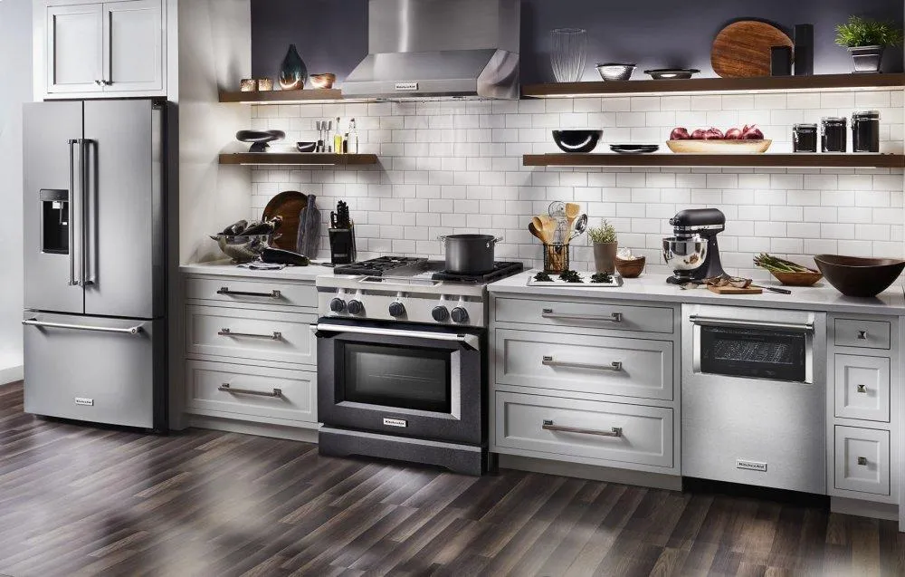 Kitchenaid KDRS463VBK 36'' 4-Burner With Griddle. Dual Fuel Freestanding Range. Commercial-Style - Imperial Black
