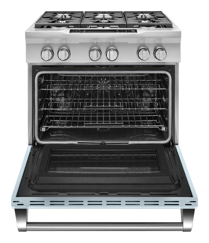 Kitchenaid KDRS467VMB Limited Edition Kitchenaid 36'' 6-Burner Dual Fuel Freestanding Range. Commercial-Style - Misty Blue