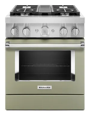 Kitchenaid KFDC500JAV Kitchenaid 30'' Smart Commercial-Style Dual Fuel Range With 4 Burners - Avocado Cream