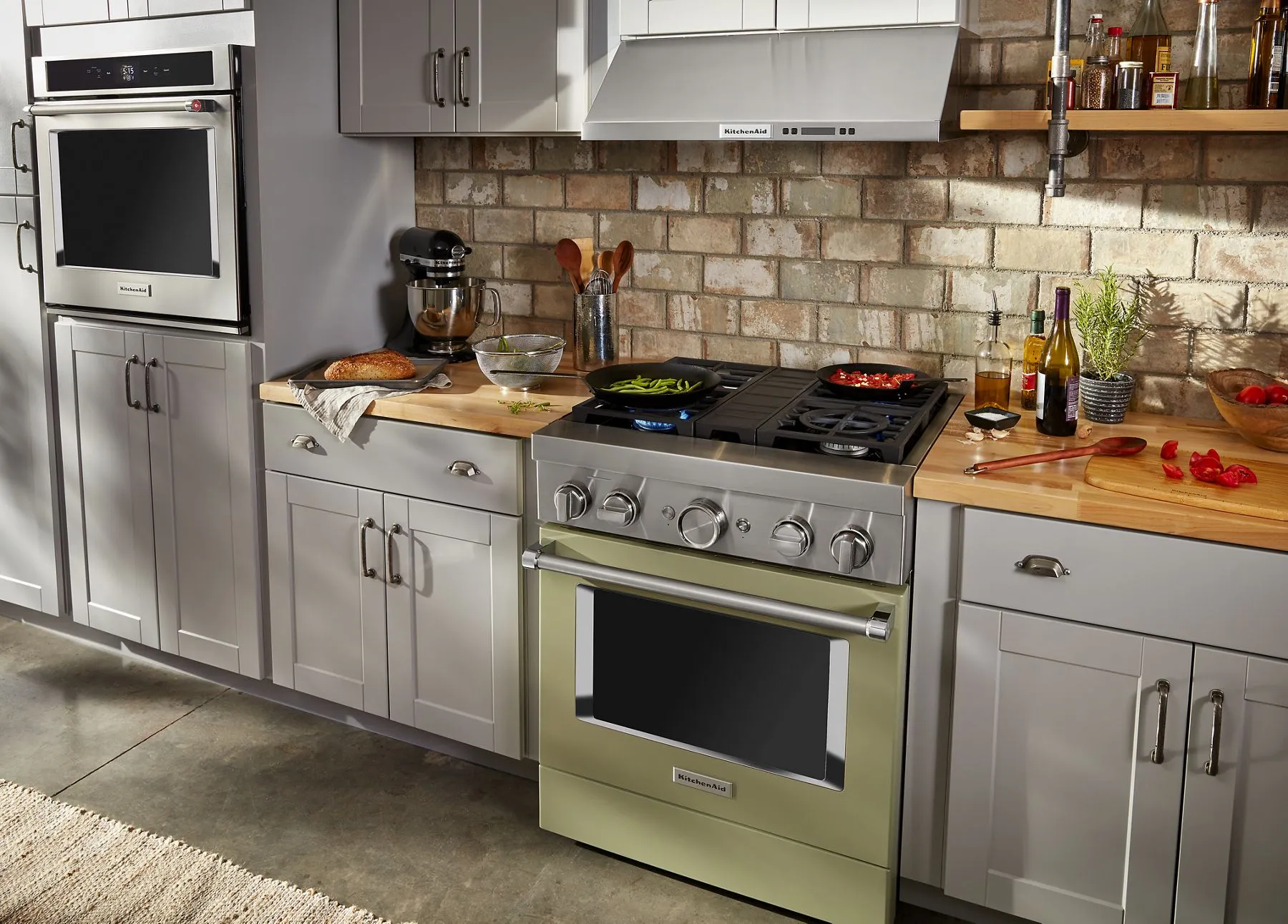 Kitchenaid KFDC500JAV Kitchenaid 30'' Smart Commercial-Style Dual Fuel Range With 4 Burners - Avocado Cream