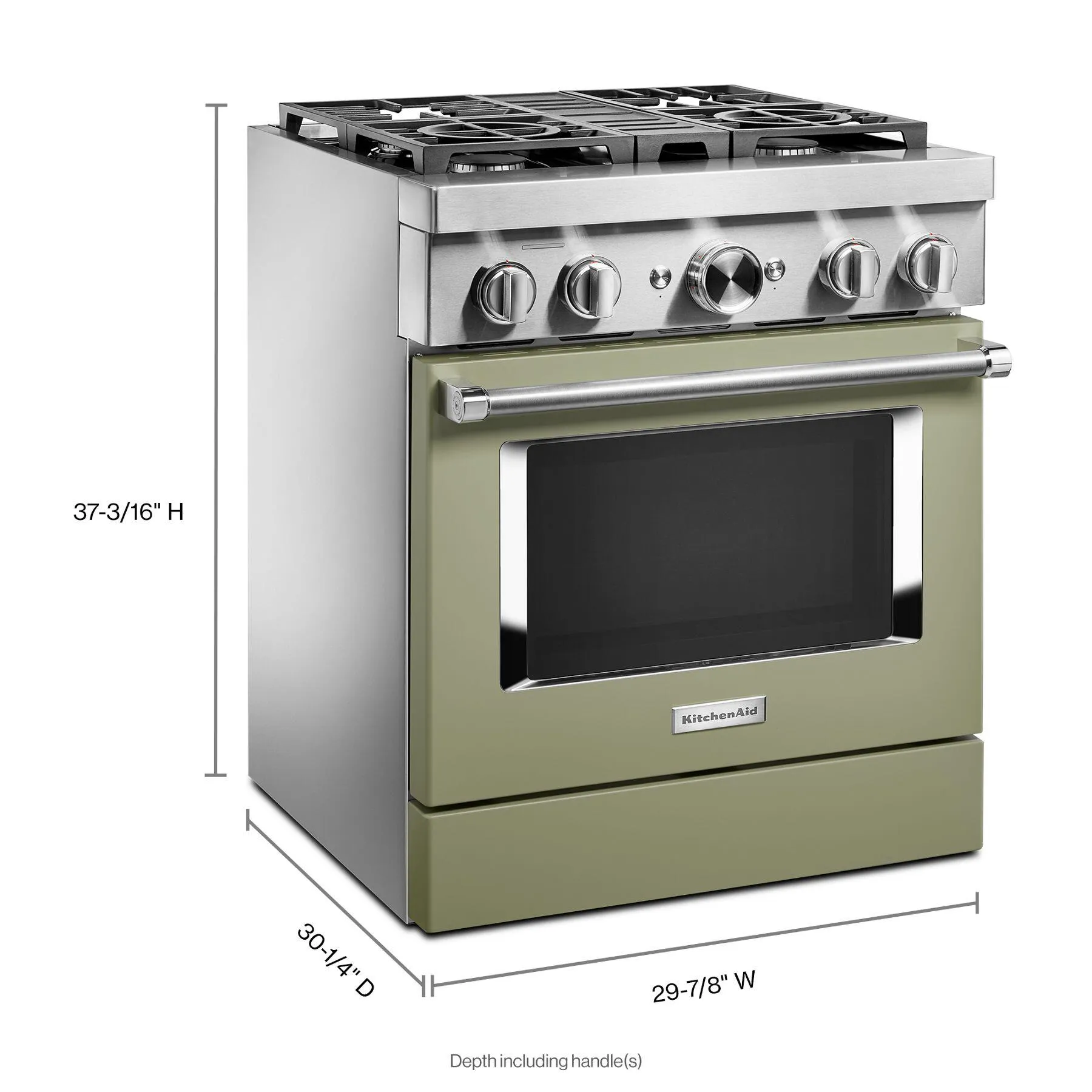 Kitchenaid KFDC500JAV Kitchenaid 30'' Smart Commercial-Style Dual Fuel Range With 4 Burners - Avocado Cream