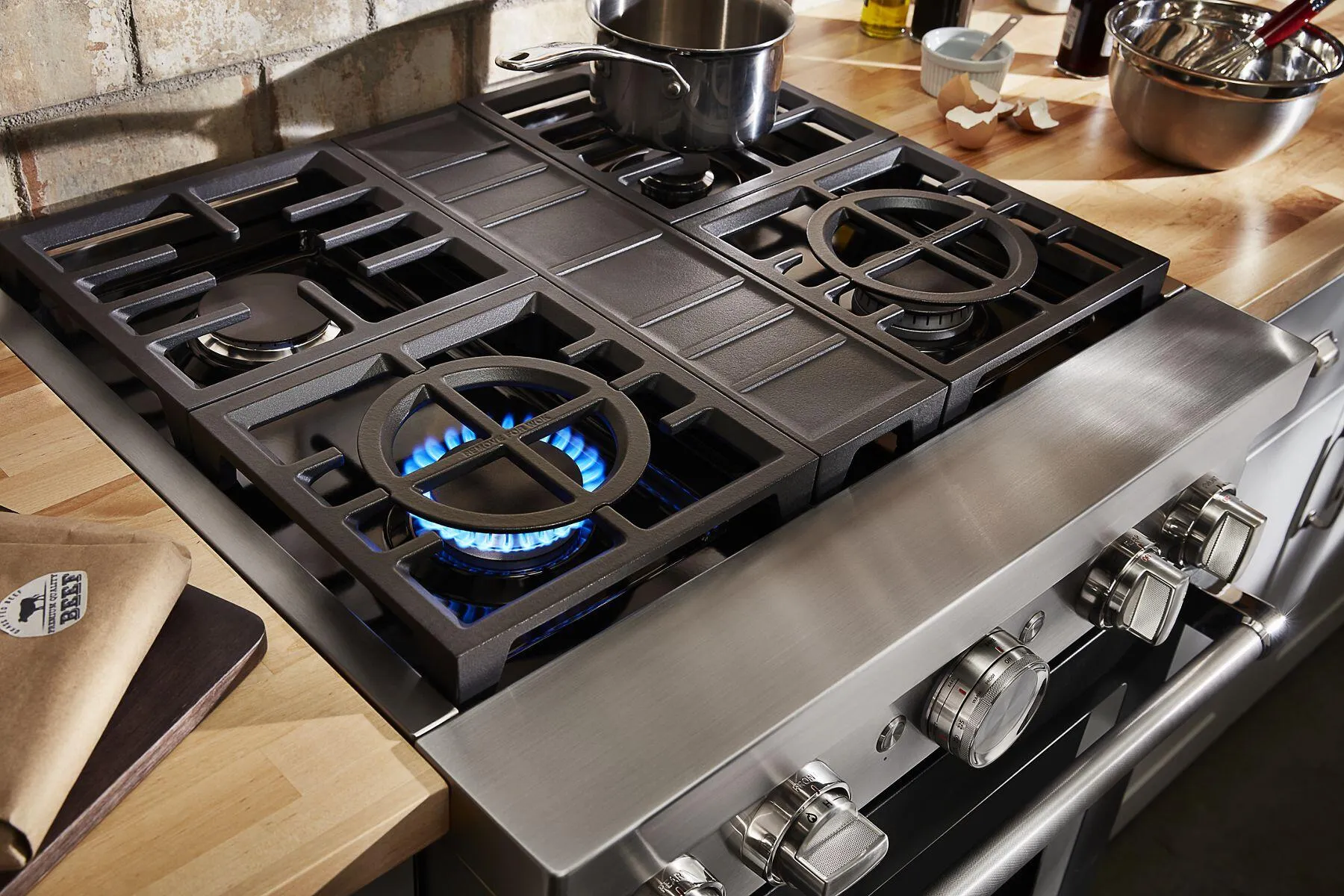 Kitchenaid KFDC500JBK Kitchenaid 30'' Smart Commercial-Style Dual Fuel Range With 4 Burners - Imperial Black