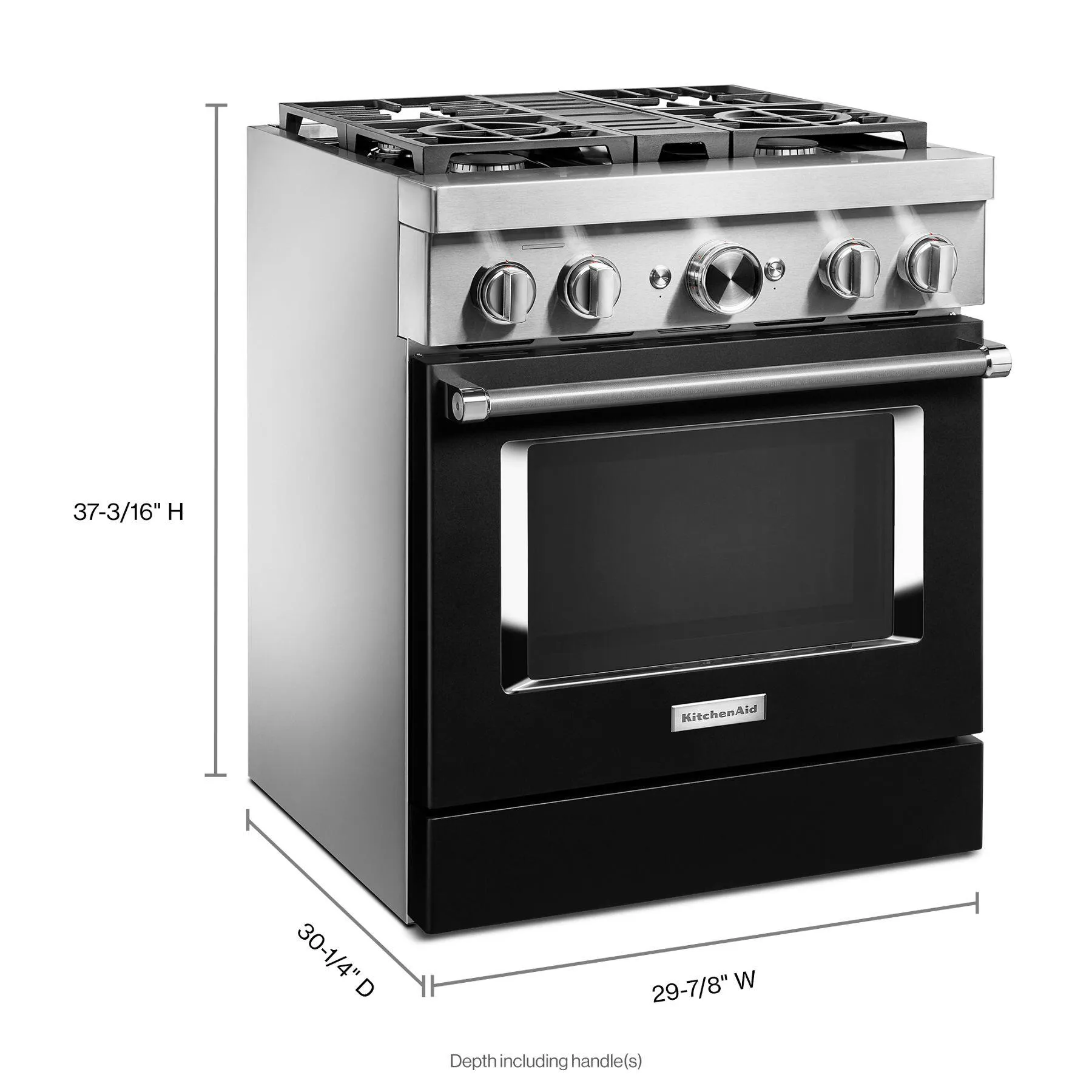 Kitchenaid KFDC500JBK Kitchenaid 30'' Smart Commercial-Style Dual Fuel Range With 4 Burners - Imperial Black
