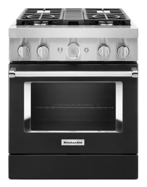Kitchenaid KFDC500JBK Kitchenaid 30'' Smart Commercial-Style Dual Fuel Range With 4 Burners - Imperial Black