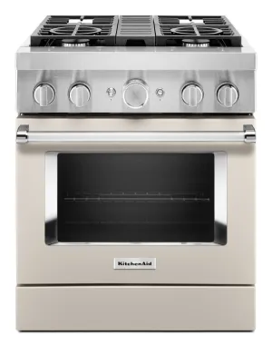 Kitchenaid KFDC500JMH Kitchenaid 30'' Smart Commercial-Style Dual Fuel Range With 4 Burners - Milkshake