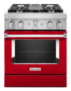 Kitchenaid KFDC500JPA Kitchenaid 30'' Smart Commercial-Style Dual Fuel Range With 4 Burners - Passion Red
