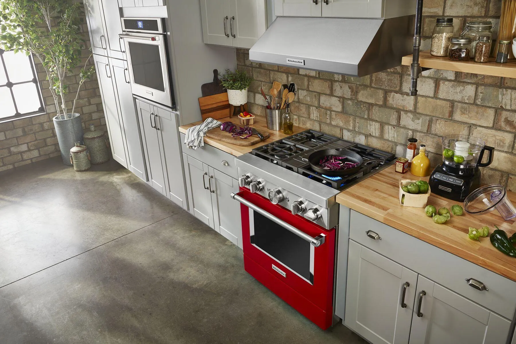 Kitchenaid KFDC500JPA Kitchenaid 30'' Smart Commercial-Style Dual Fuel Range With 4 Burners - Passion Red