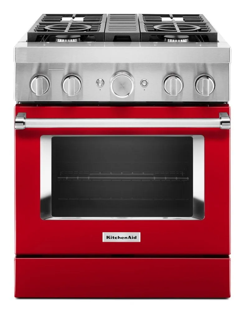 Kitchenaid KFDC500JPA Kitchenaid 30'' Smart Commercial-Style Dual Fuel Range With 4 Burners - Passion Red