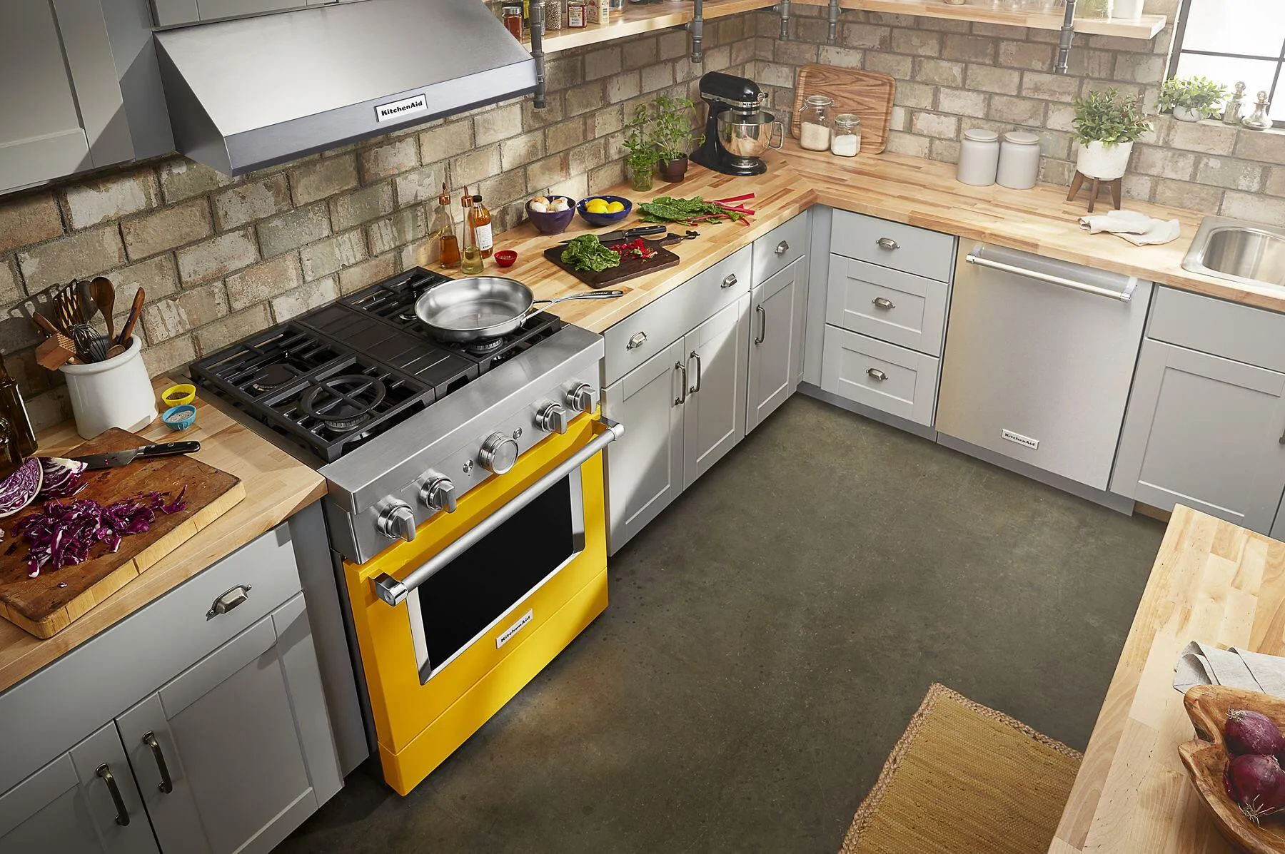 Kitchenaid KFDC500JYP Kitchenaid 30'' Smart Commercial-Style Dual Fuel Range With 4 Burners - Yellow Pepper