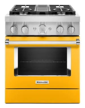 Kitchenaid KFDC500JYP Kitchenaid 30'' Smart Commercial-Style Dual Fuel Range With 4 Burners - Yellow Pepper