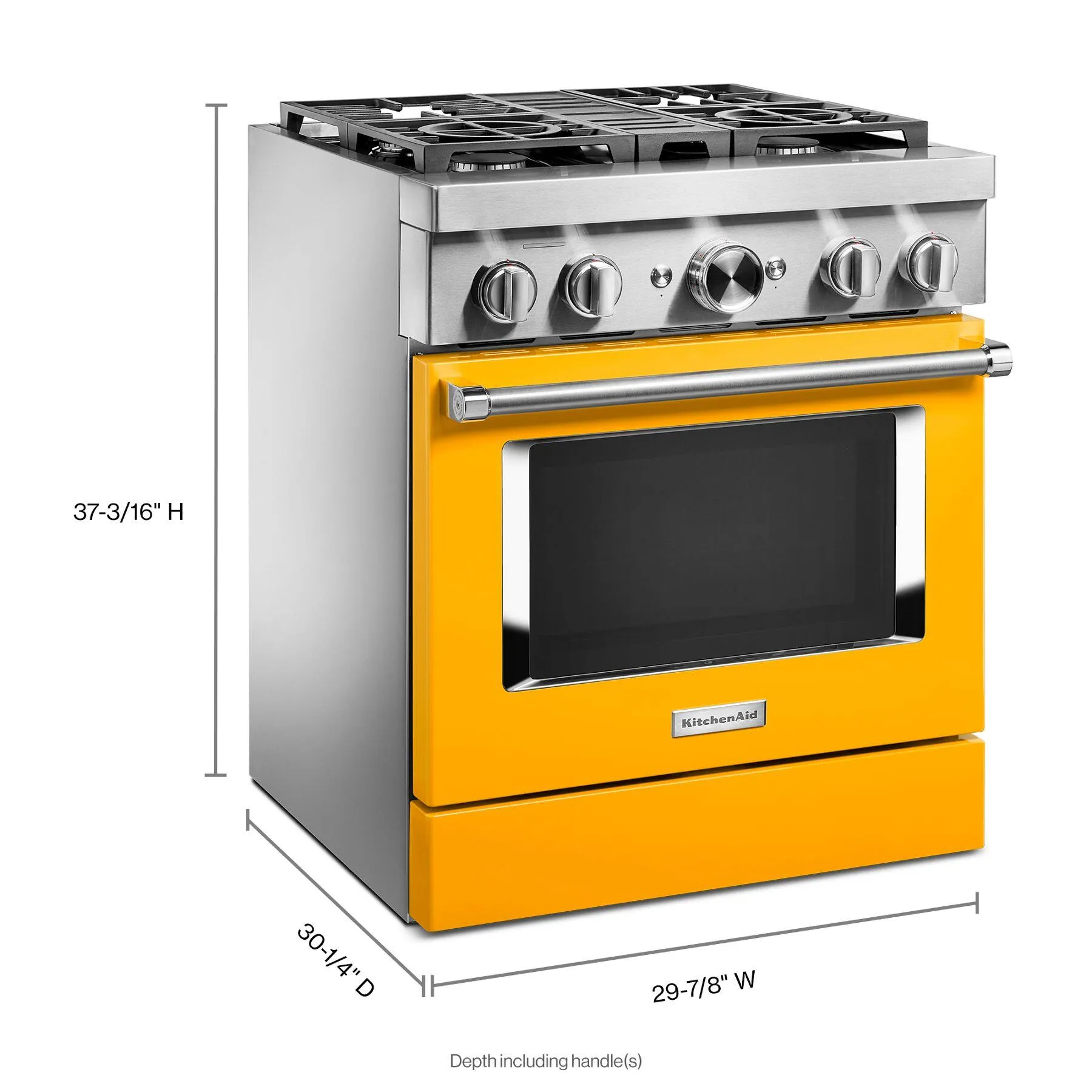 Kitchenaid KFDC500JYP Kitchenaid 30'' Smart Commercial-Style Dual Fuel Range With 4 Burners - Yellow Pepper