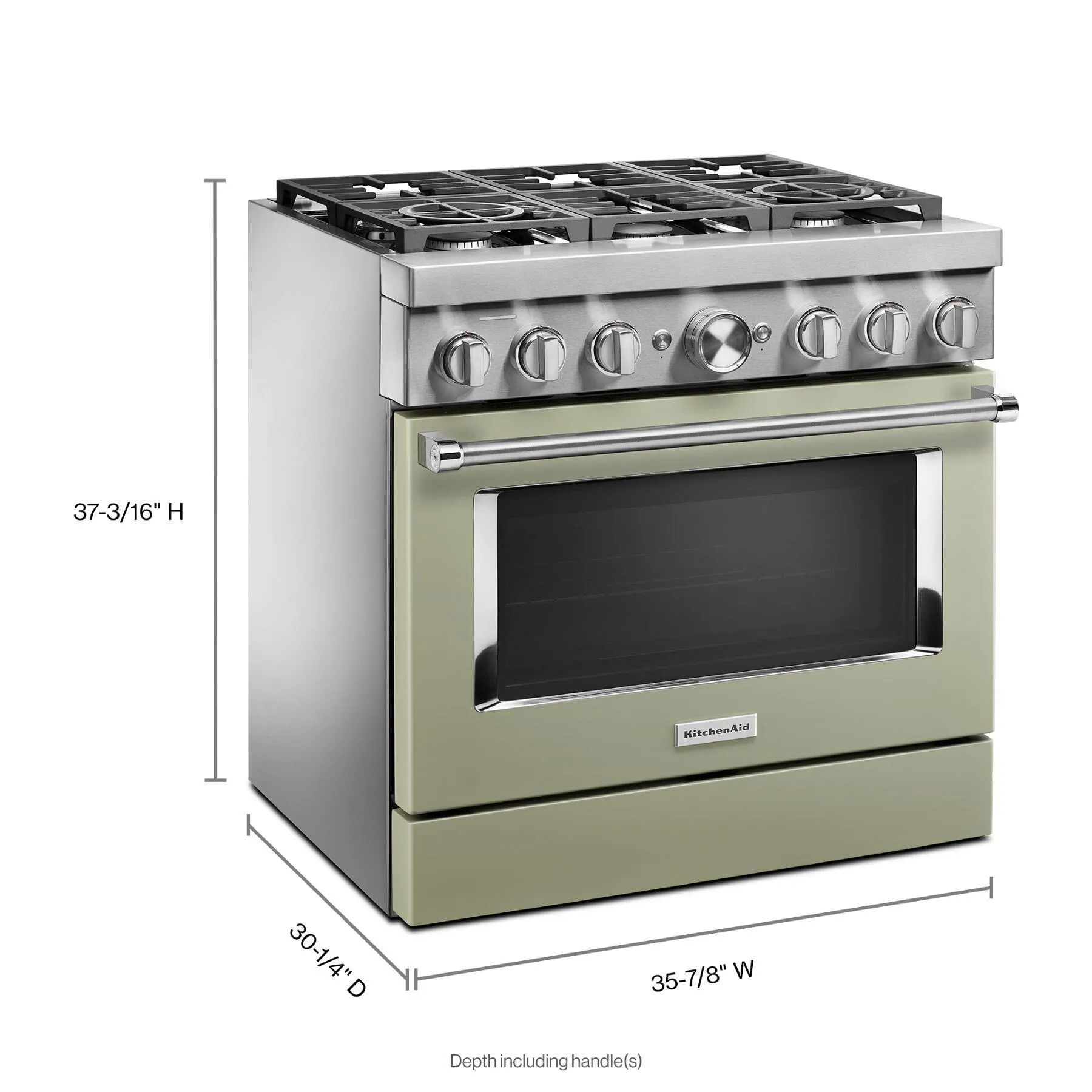 Kitchenaid KFDC506JAV Kitchenaid 36'' Smart Commercial-Style Dual Fuel Range With 6 Burners - Avocado Cream