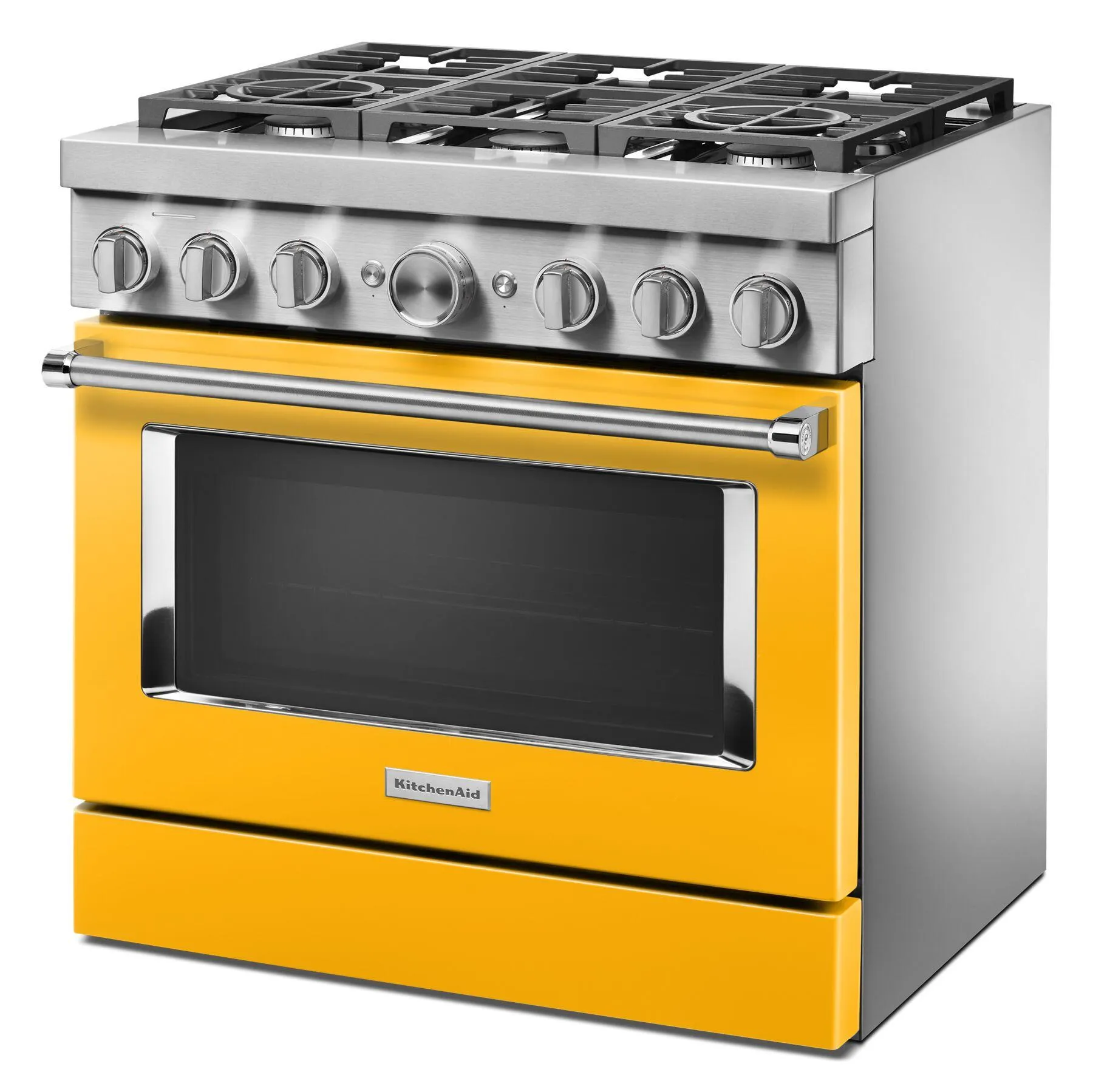 Kitchenaid KFDC506JYP Kitchenaid 36'' Smart Commercial-Style Dual Fuel Range With 6 Burners - Yellow Pepper