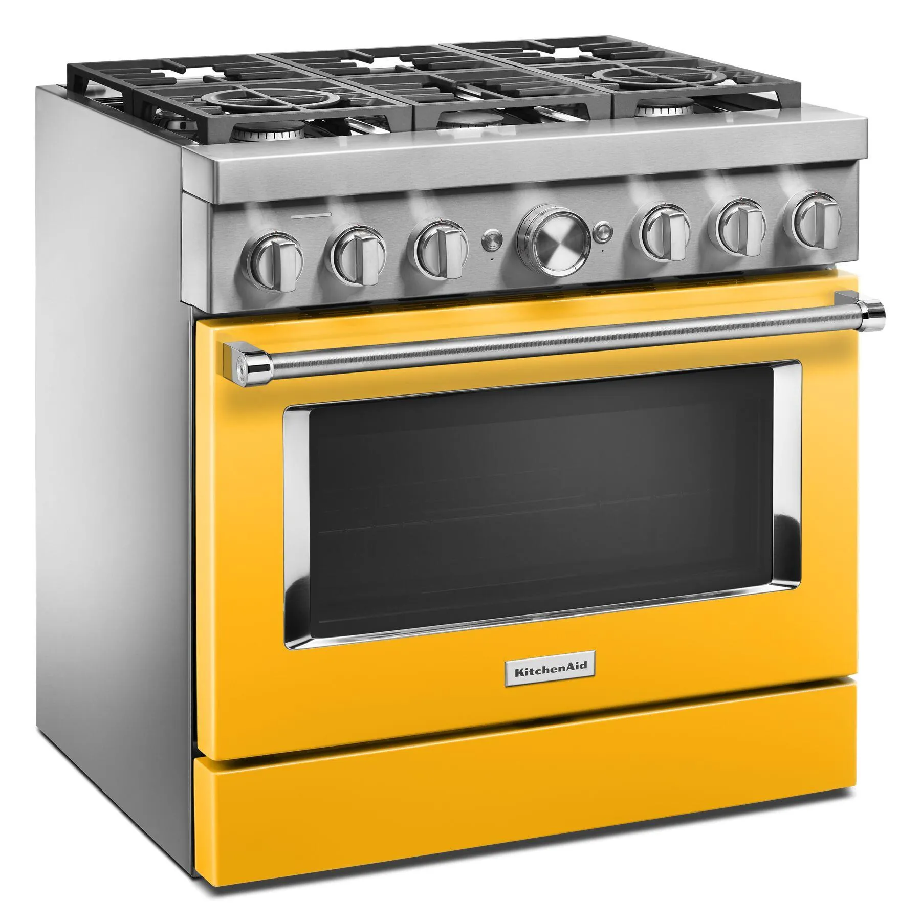 Kitchenaid KFDC506JYP Kitchenaid 36'' Smart Commercial-Style Dual Fuel Range With 6 Burners - Yellow Pepper