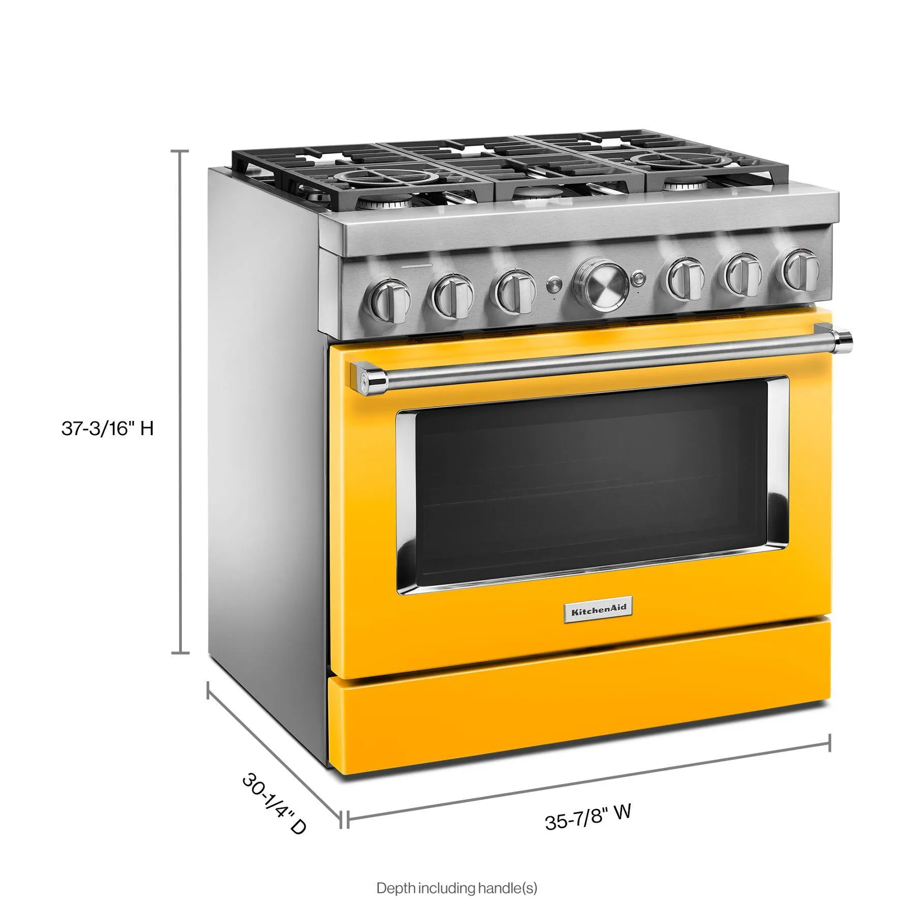 Kitchenaid KFDC506JYP Kitchenaid 36'' Smart Commercial-Style Dual Fuel Range With 6 Burners - Yellow Pepper