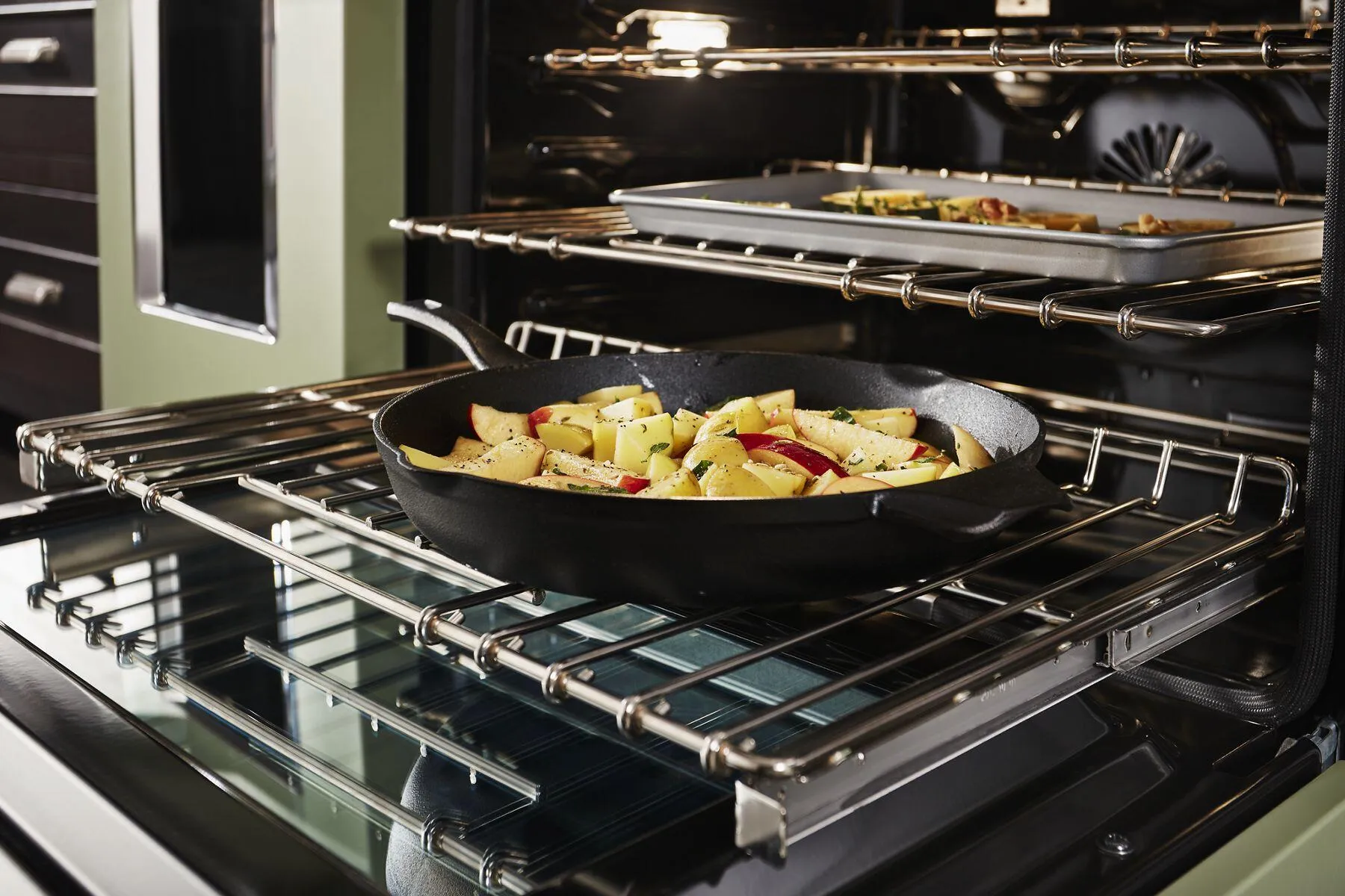 Kitchenaid KFDC558JAV Kitchenaid 48'' Smart Commercial-Style Dual Fuel Range With Griddle - Avocado Cream