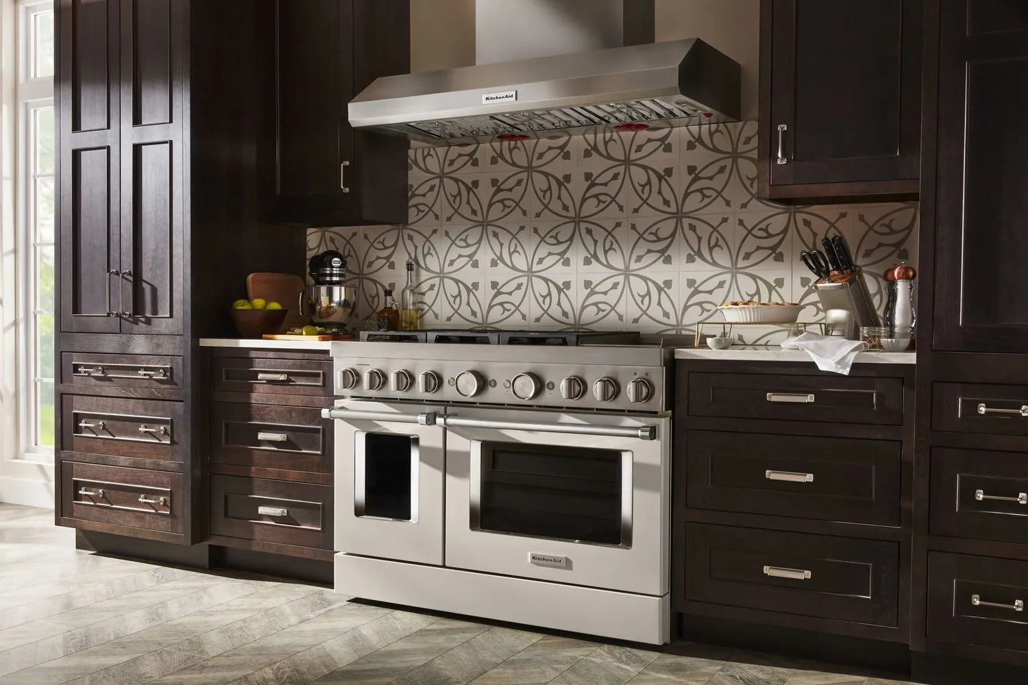 Kitchenaid KFDC558JMH Kitchenaid 48'' Smart Commercial-Style Dual Fuel Range With Griddle Milkshake