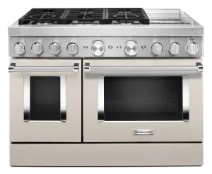 Kitchenaid KFDC558JMH Kitchenaid 48'' Smart Commercial-Style Dual Fuel Range With Griddle Milkshake